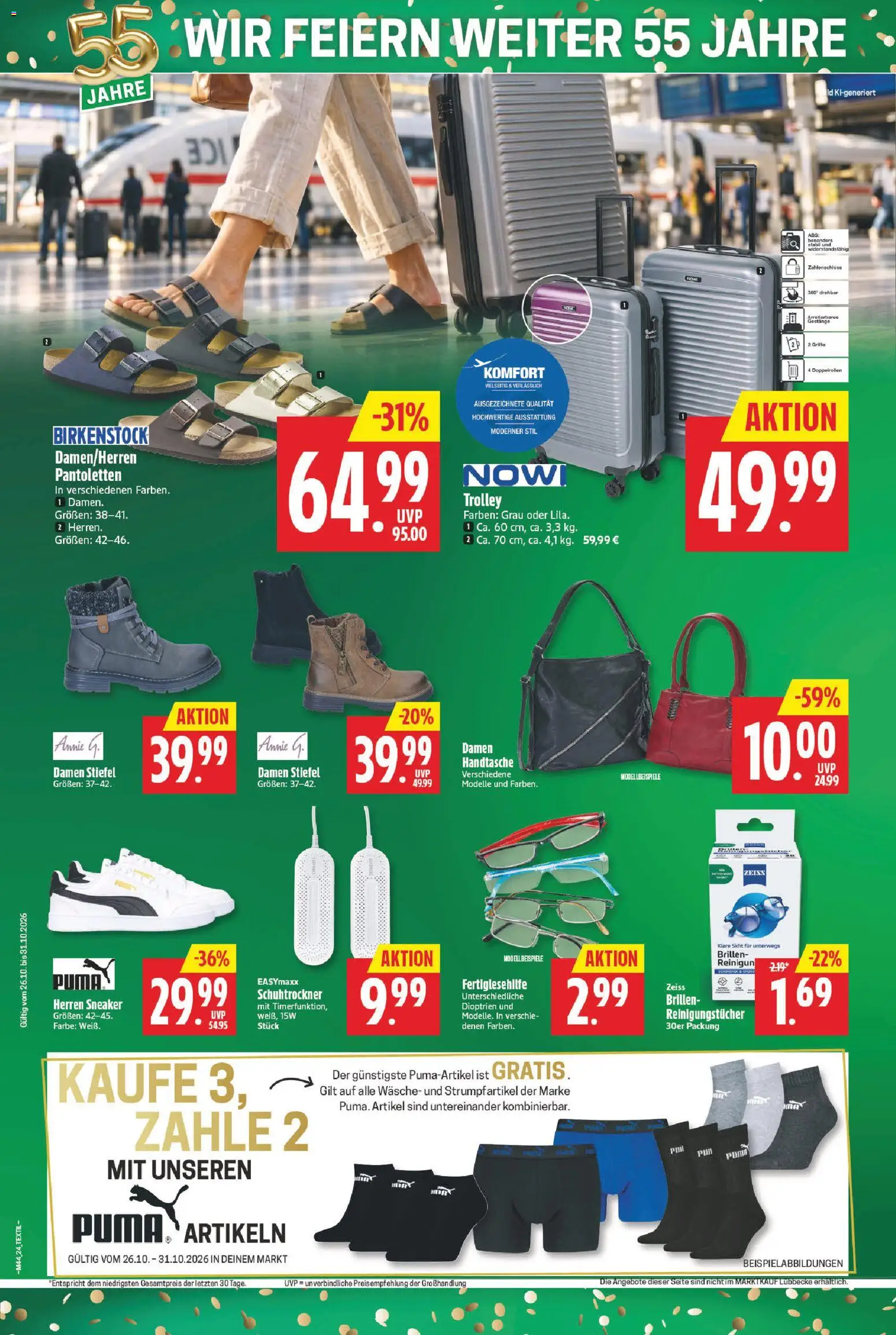 Vorschau von dem Prospekt des Geschäftes Marktkauf, gültig ab dem 26.10.2026 - Stiefel, Handtasche, Reinigungstücher