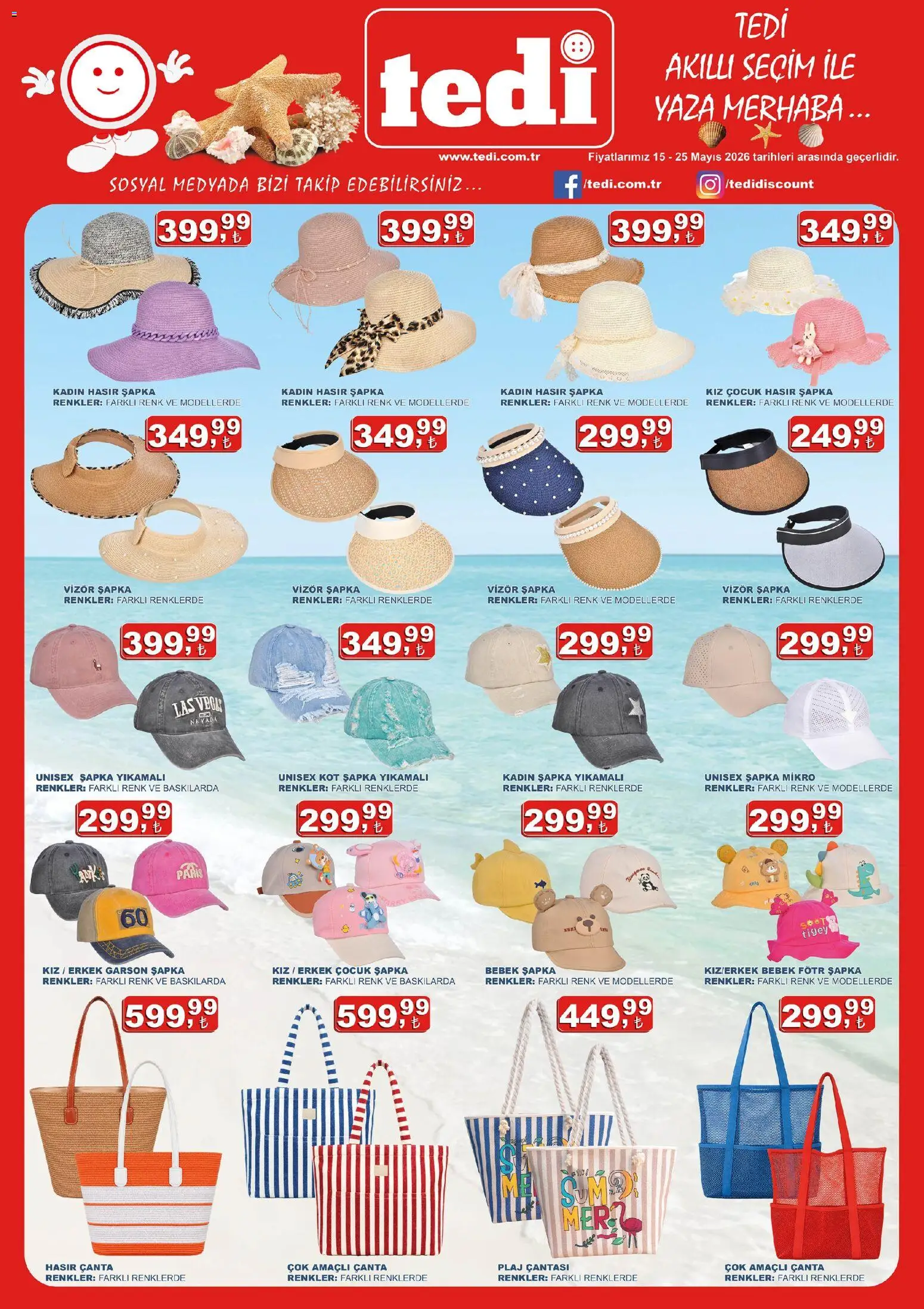 Tedi Tedi Katalog 15.05.2026 - Broşürünün önizlemesi - Çanta, Şapka