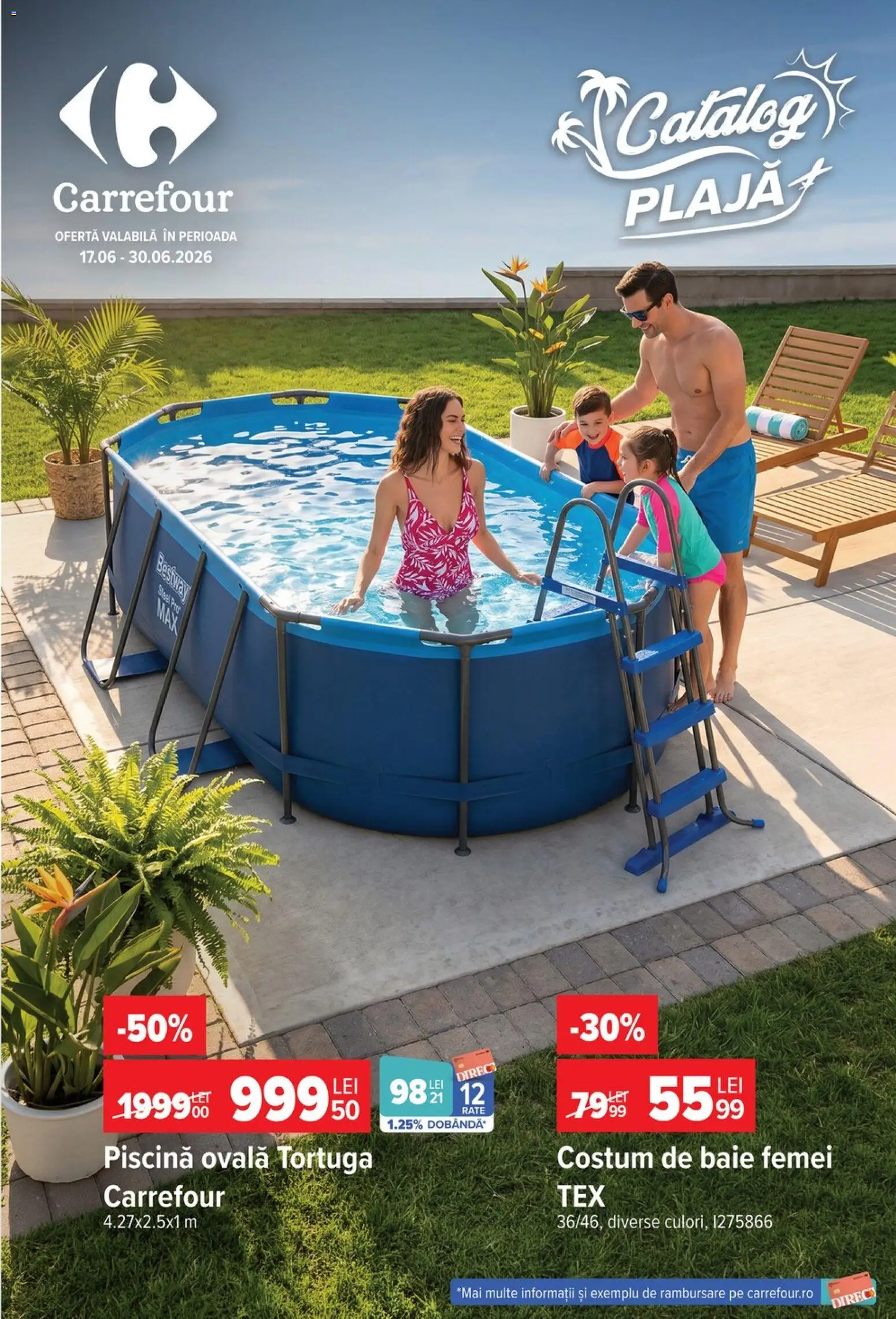 Previzualizarea de cataloage: Carrefour Carrefour Catalog Plajă valabil de la 17.06.2026 - Costum de baie, Piscină, Costum