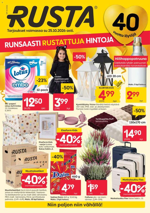 Uusi Rusta tarjouslehti alkaen 19/10