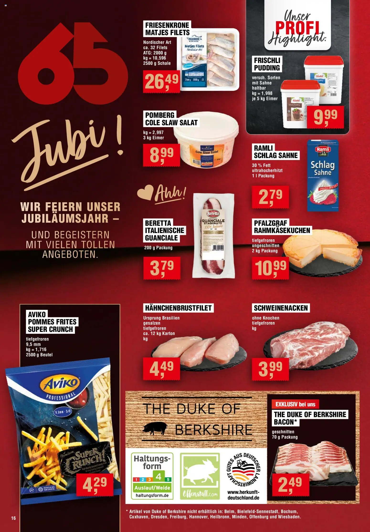 Vorschau von dem Prospekt des Geschäftes Handelshof, gültig ab dem 12.11.2026 - Pommes, Salat, Pommes frites, Sahne, Pudding, Schweinenacken