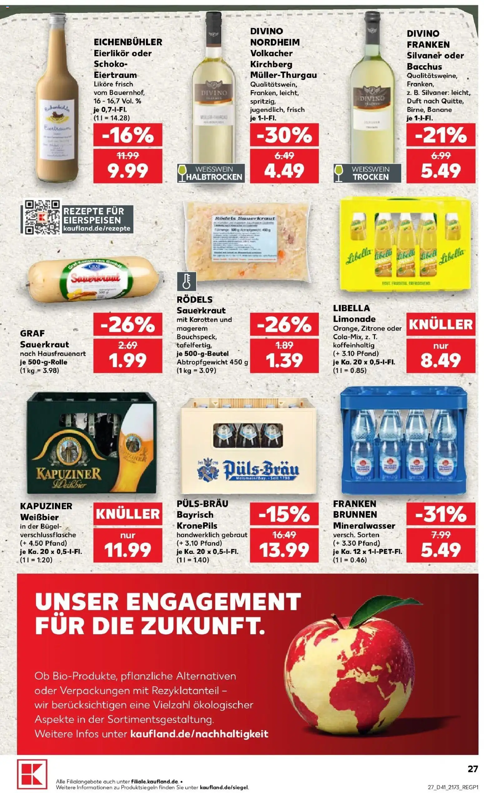 Vorschau von dem Prospekt des Geschäftes Kaufland, gültig ab dem 05.10.2026 - Mineralwasser, Zitrone, Weißwein, Duft, Limonade, Weißbier