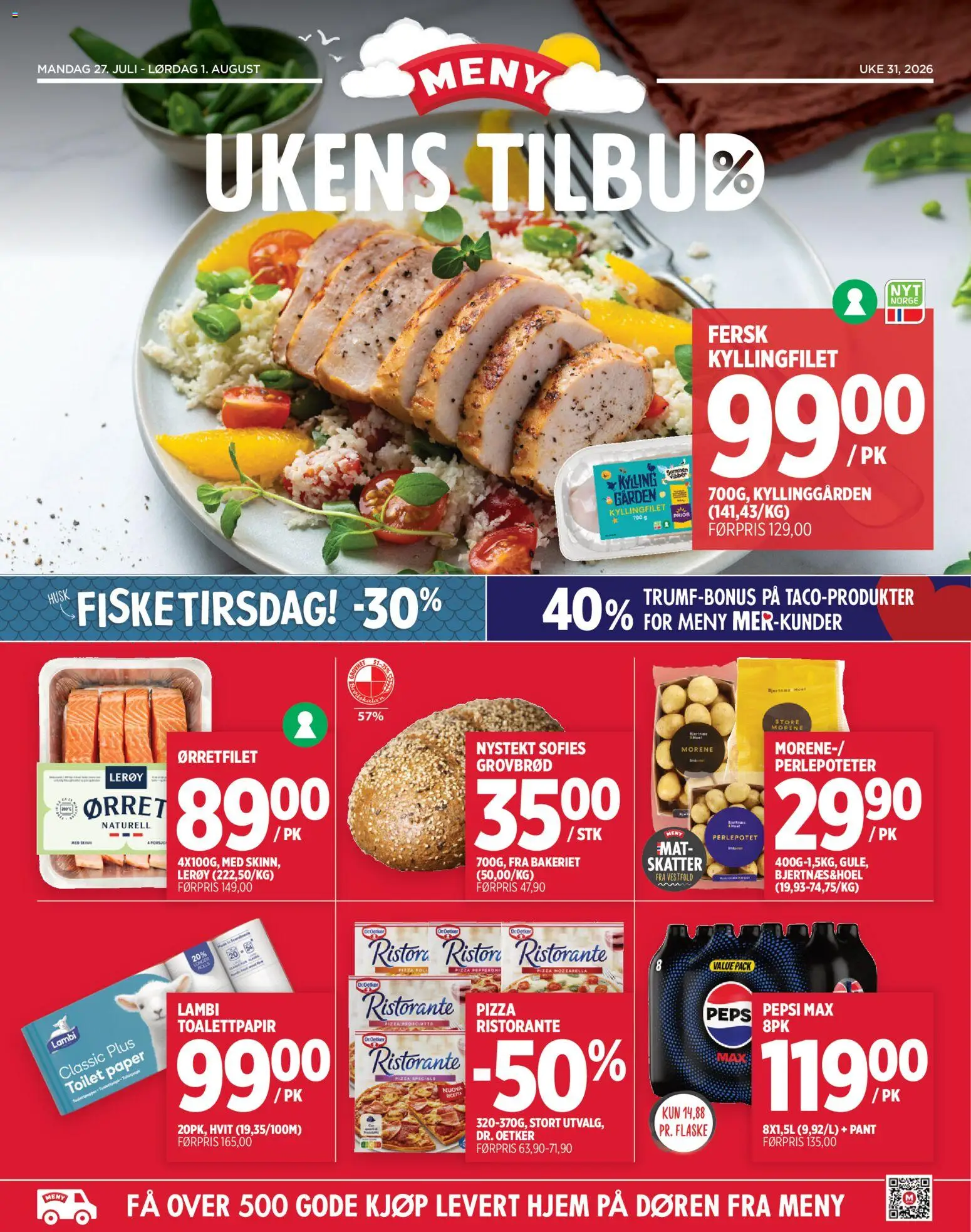 Forhåndsvis Meny kundeavis fra butikk Meny gyldig fra 27/07/2026