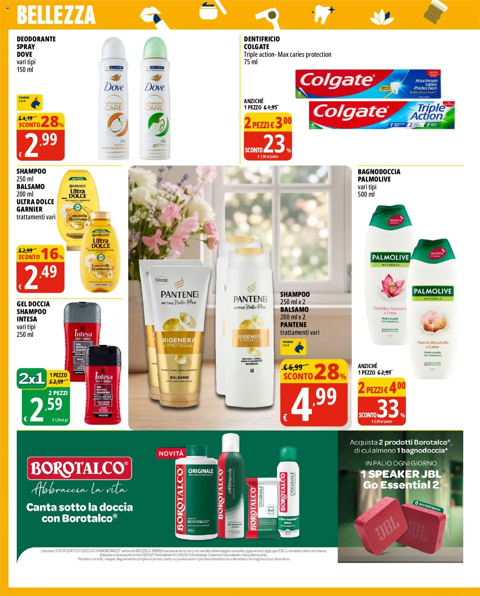 Anteprima dell'opuscolo Tigros volantino Casa e Bellezza dal negozio Tigros valido da 13/10/2026 - Fiori, Orchidea, Shampoo, Profumo, Deodorante, Dentifricio, Speaker, Illuminante