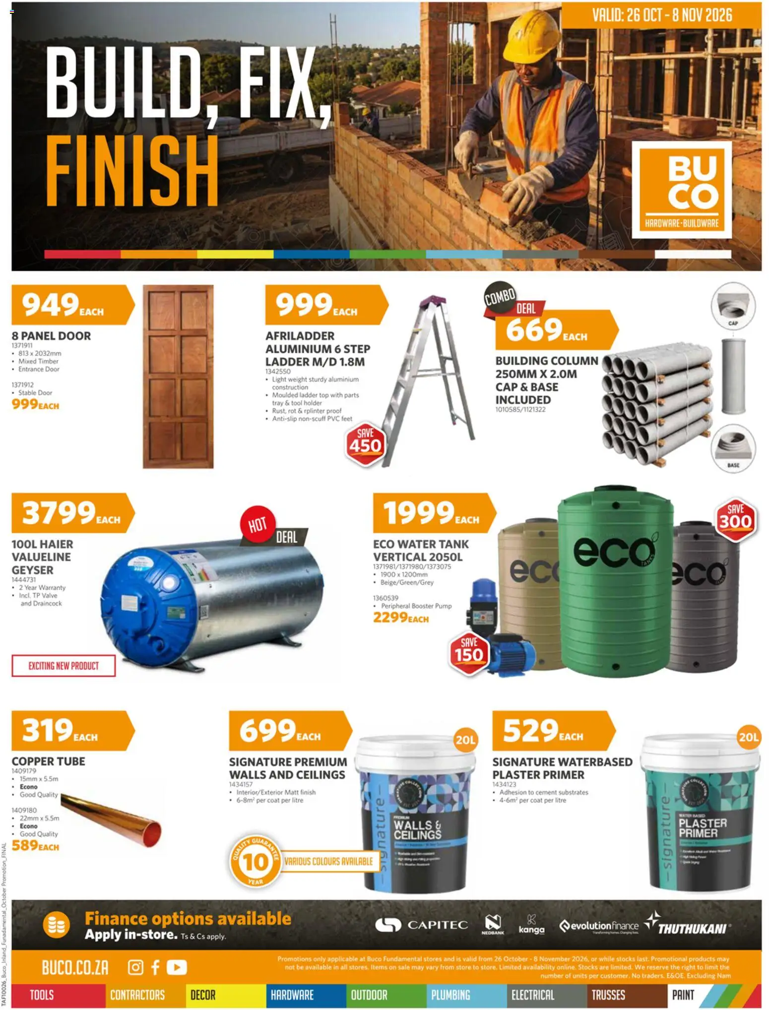 Preview of BUCO flyer valid from 26/10/2026 - Cap, Coat, Tank, Plaster, Primer, Tray, Plaster primer, Stable door