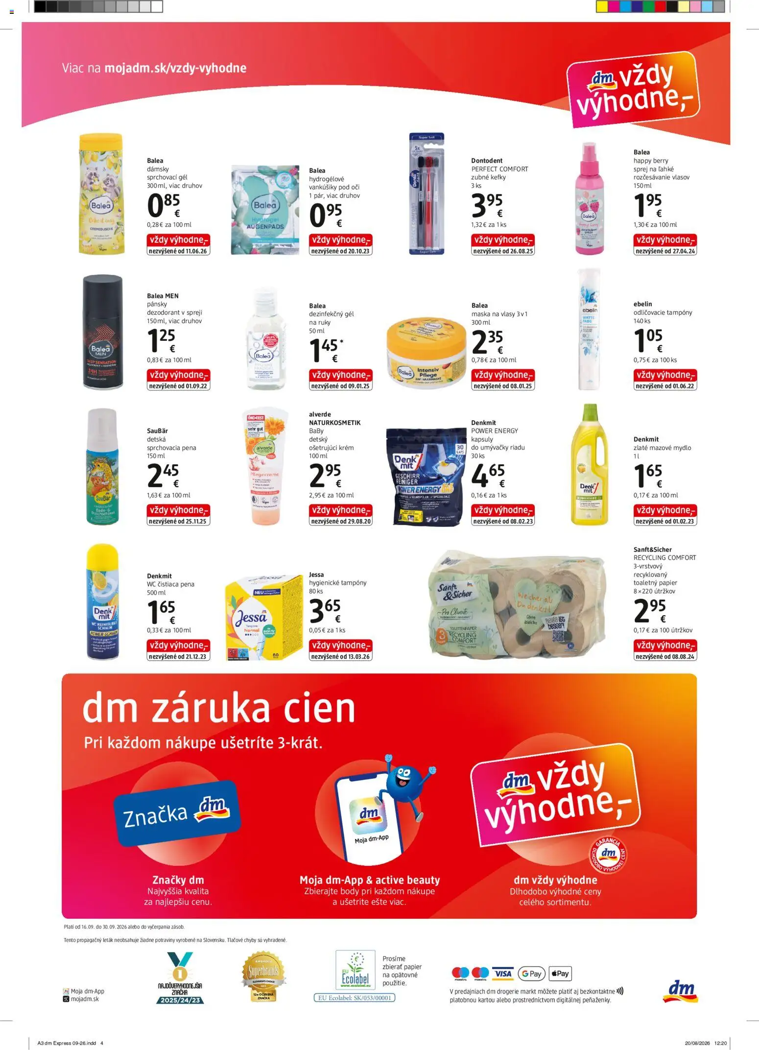 Náhľad dm drogerie letáku platného od 16.09.2026