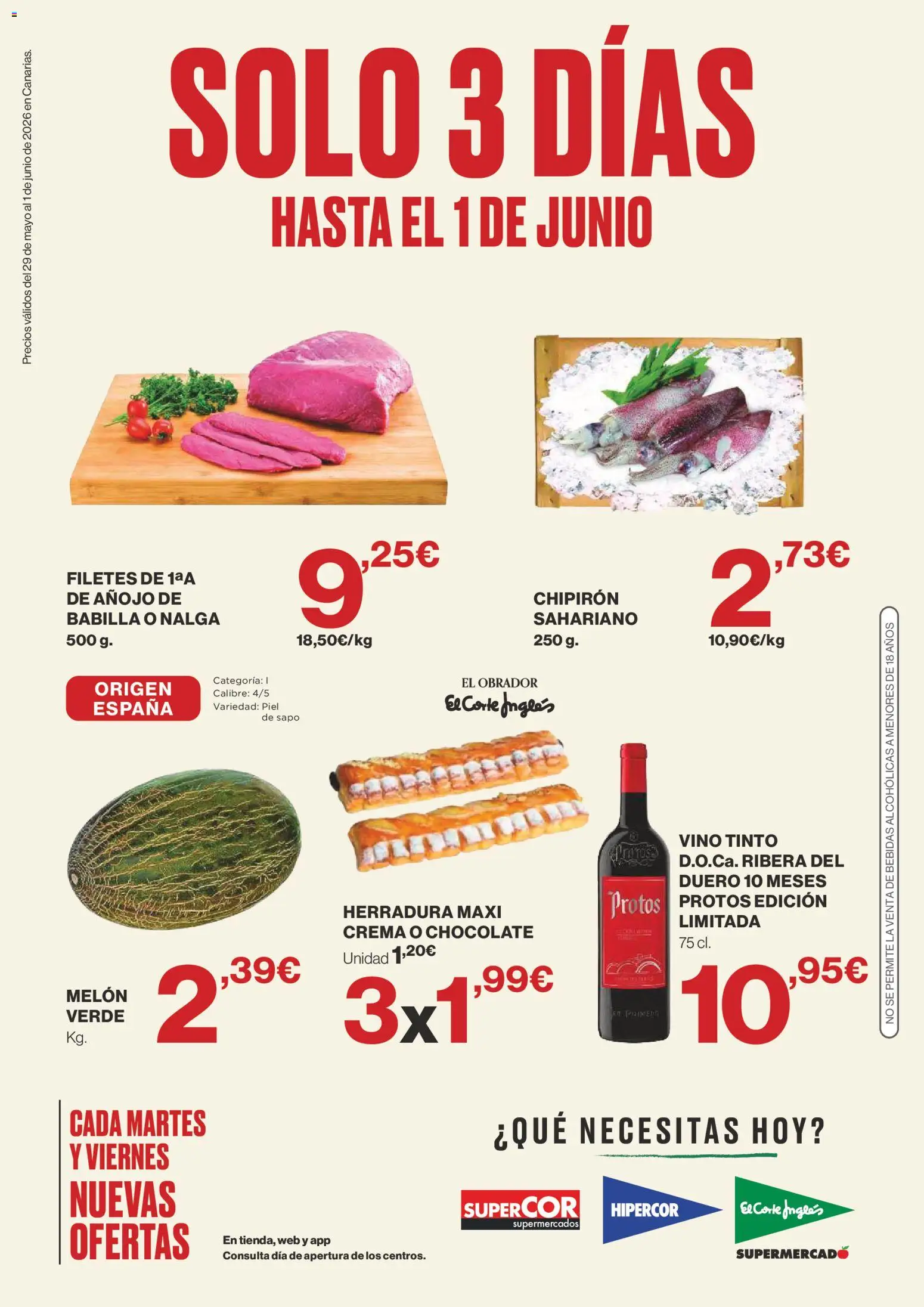 Vista previa del folleto de la tienda Supercor válido desde el 29/05/2026 - Chocolate, Vino, Vino tinto, Crema, Bebidas, Melón
