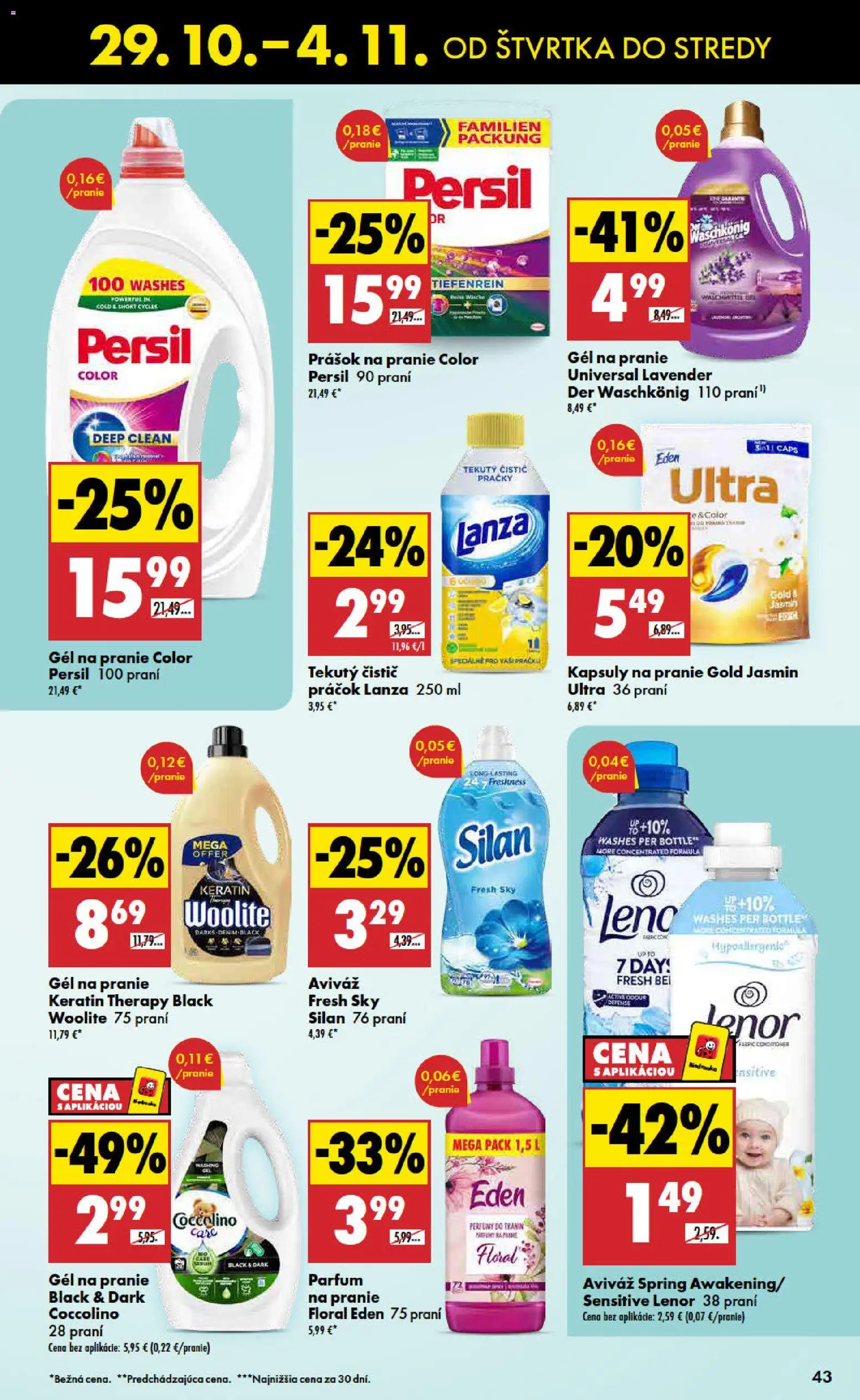 Náhľad Biedronka letáku platného od 29.10.2026 - Persil, Coccolino, Caro, Lenor, Silan, Woolite, Prášok na pranie, Gél na pranie