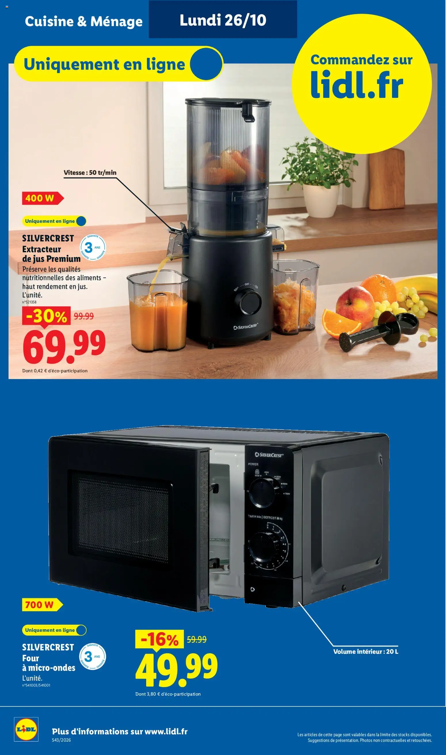 Prévisualisation de LIDL catalogue les bonnes affaires Exclu Web du magasin LIDL formulaire valide 26/10/2026