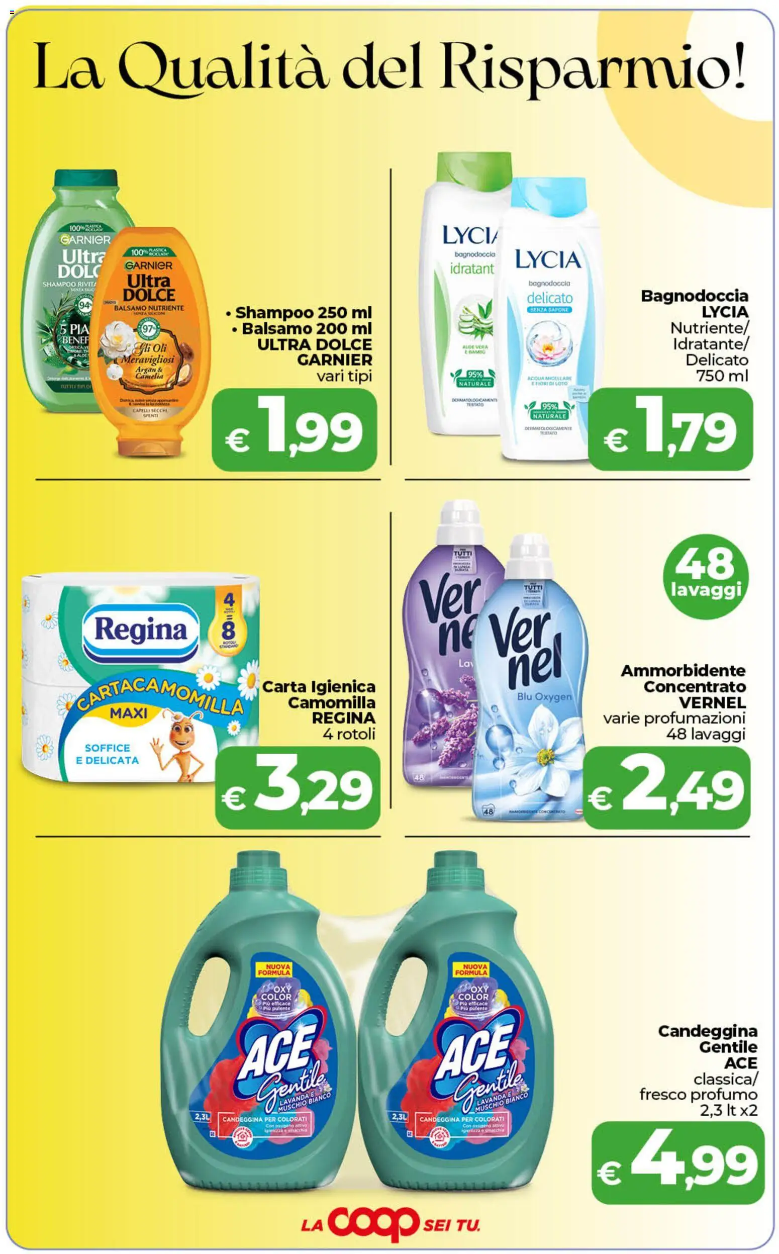 Anteprima dell'opuscolo COOP volantino inCoop Sicilia dal negozio COOP valido da 01/09/2026 - Shampoo, Lavanda, Profumo, Carta igienica, Candeggina, Ammorbidente, Loto, Balsamo