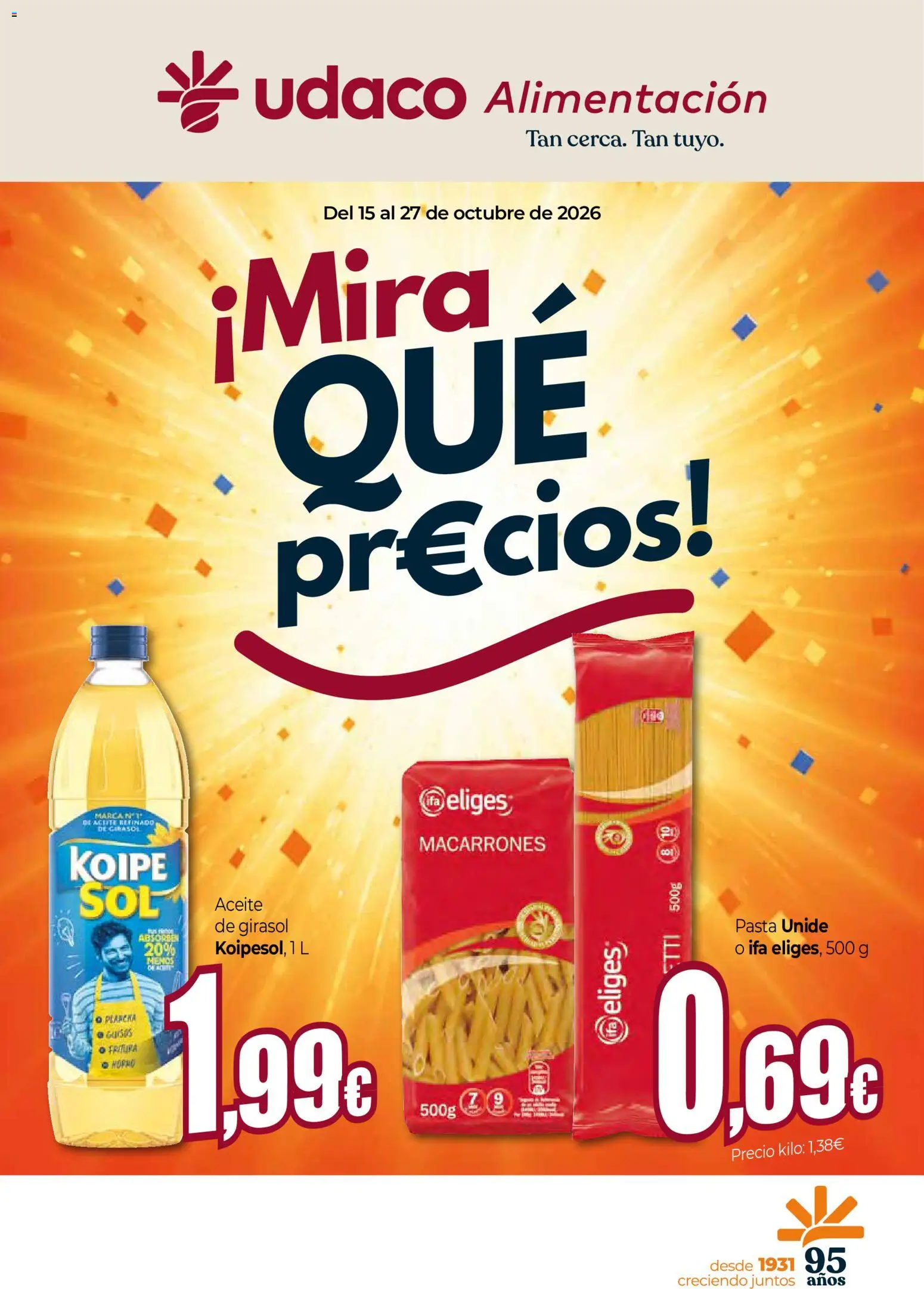 Vista previa del folleto de la tienda Unide válido desde el 15/10/2026 - Pasta, Aceite, Aceite de girasol