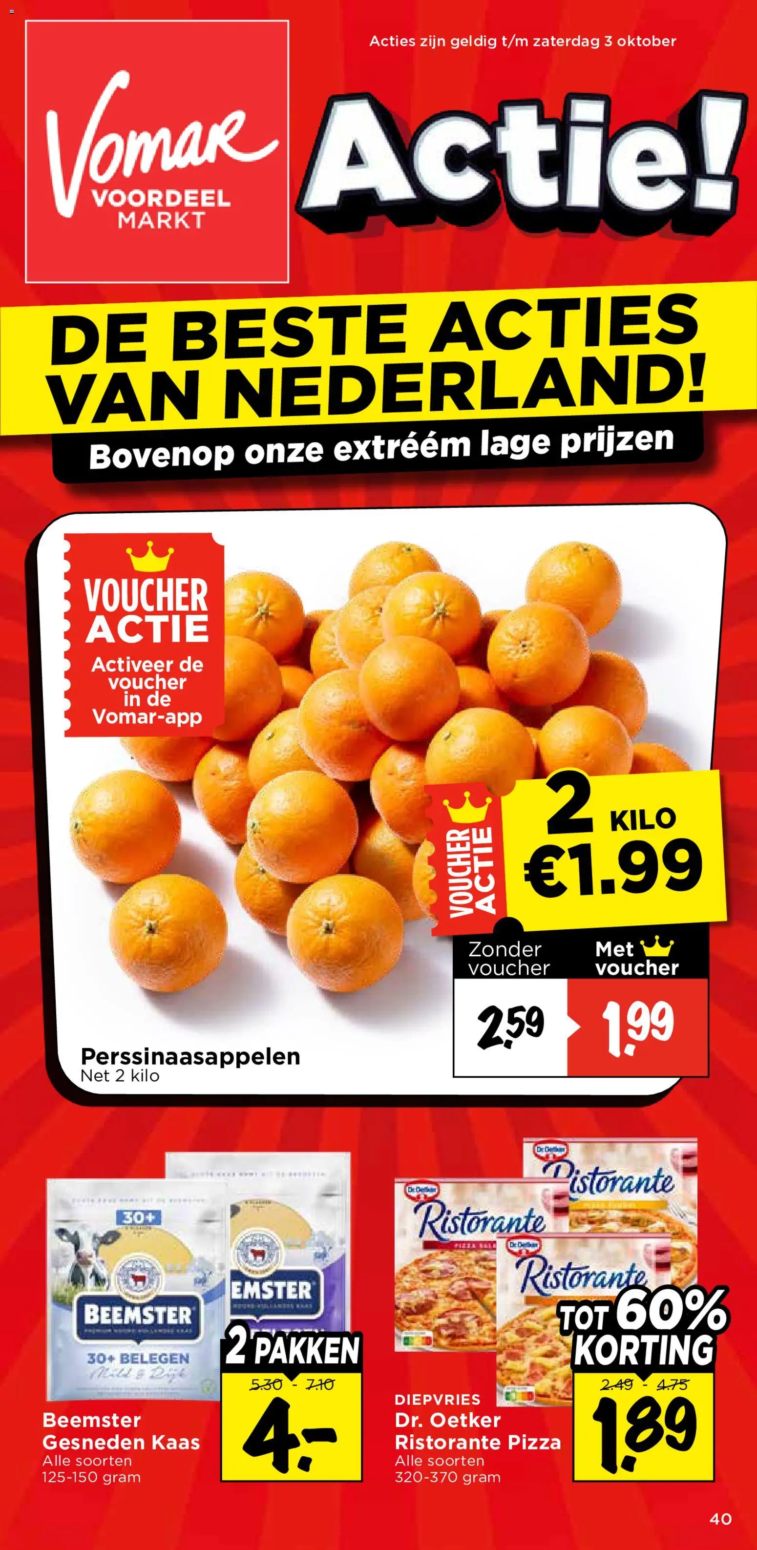 Voorbeeld van Vomar folder van winkel Vomar geldig vanaf 03-10-2026 - Pizza, Kaas