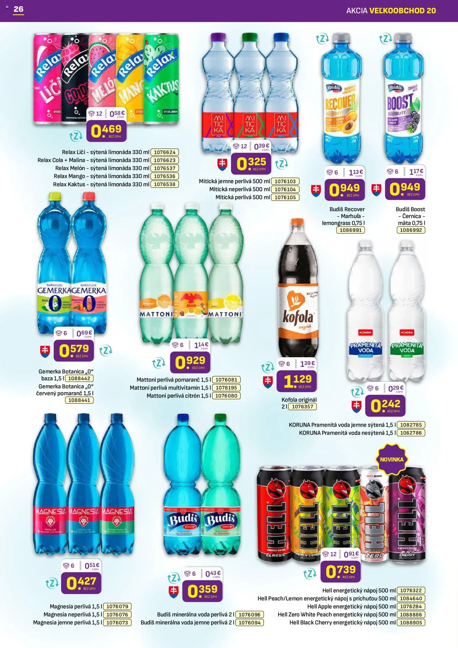 Náhľad Libex letáku platného od 05.10.2026 - Voda, Kofola, Budiš, Cola, Melón, Minerálna voda, Limonáda, Pramenitá voda