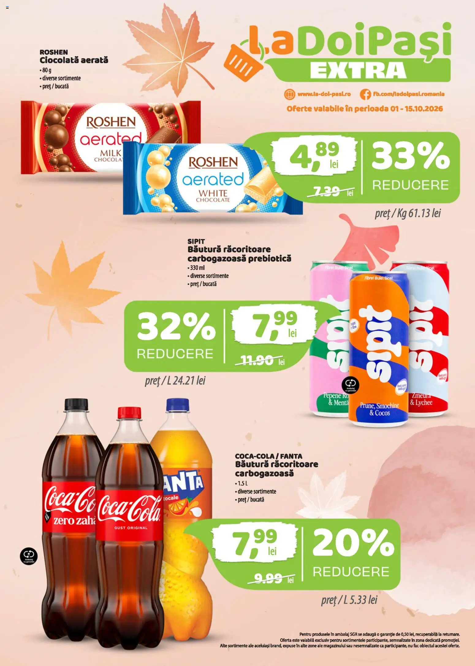 Previzualizarea de cataloage: LaDoiPași LaDoiPași Catalog extra valabil de la 01.10.2026 - Ciocolată, Zmeură, Menta, Fanta, Zero, Bautura racoritoare
