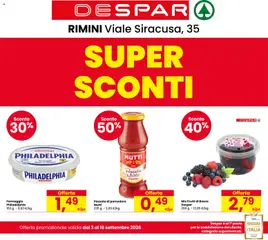 Anteprima dell'opuscolo Despar volantino Rimini dal negozio Despar valido da 03/09/2026