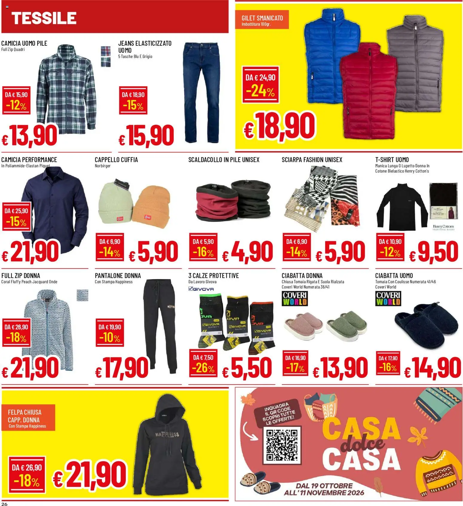 Anteprima dell'opuscolo Galassia volantino dal negozio Galassia valido da 29/10/2026 - Stampa, Camicia, Jeans, Felpa, Pile, Sciarpa, Smanicato, Tasche