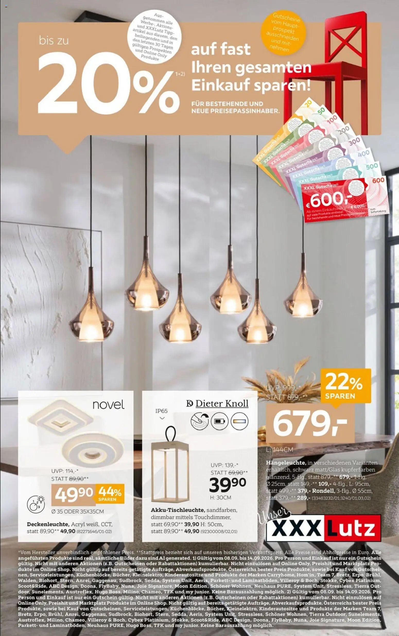 Vorschau der Angebote: XXXLutz XXXLutz Lampen gültig ab 08.09.2026