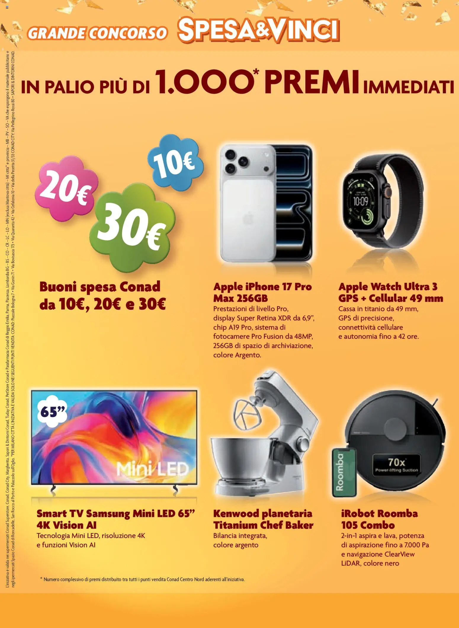 Anteprima dell'opuscolo Conad volantino Margherita Lombardia dal negozio Conad valido da 07/10/2026 - Samsung, Apple Watch, Smartphone, Smartwatch, Bilancia, Robot, smart TV, Mixer