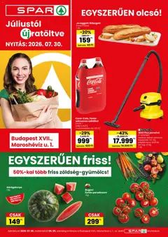 Spar - Spar Bp., Maroshévíz u. 1. üzletnyitás megtekintése, amely érvényes 2026.07.30.-től