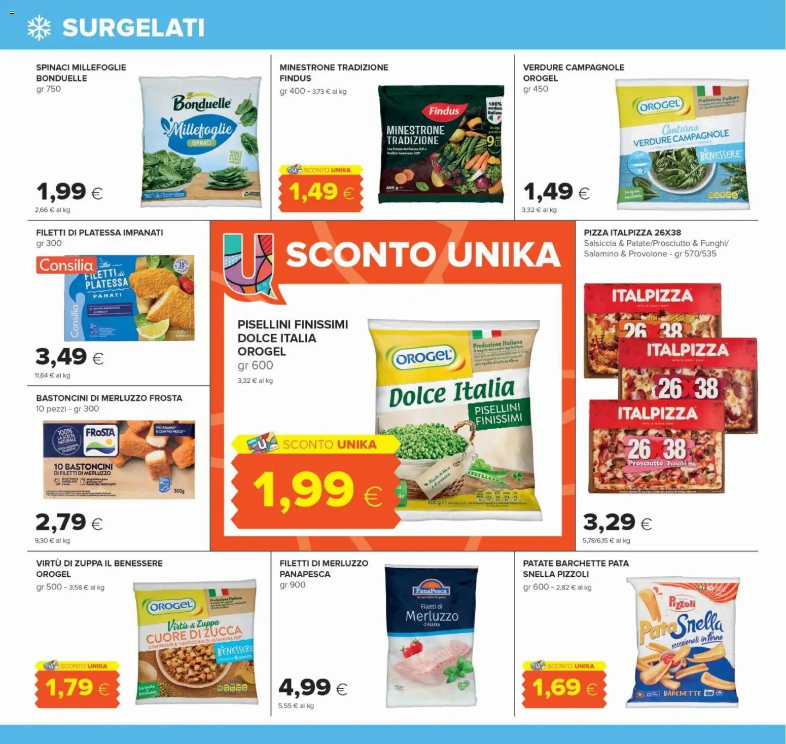 Anteprima dell'opuscolo Oasi volantino Spoltore dal negozio Oasi valido da 22/10/2026 - Pizza, Zucca, Merluzzo, Prosciutto, Verdure, Minestrone, Patate, Spinaci