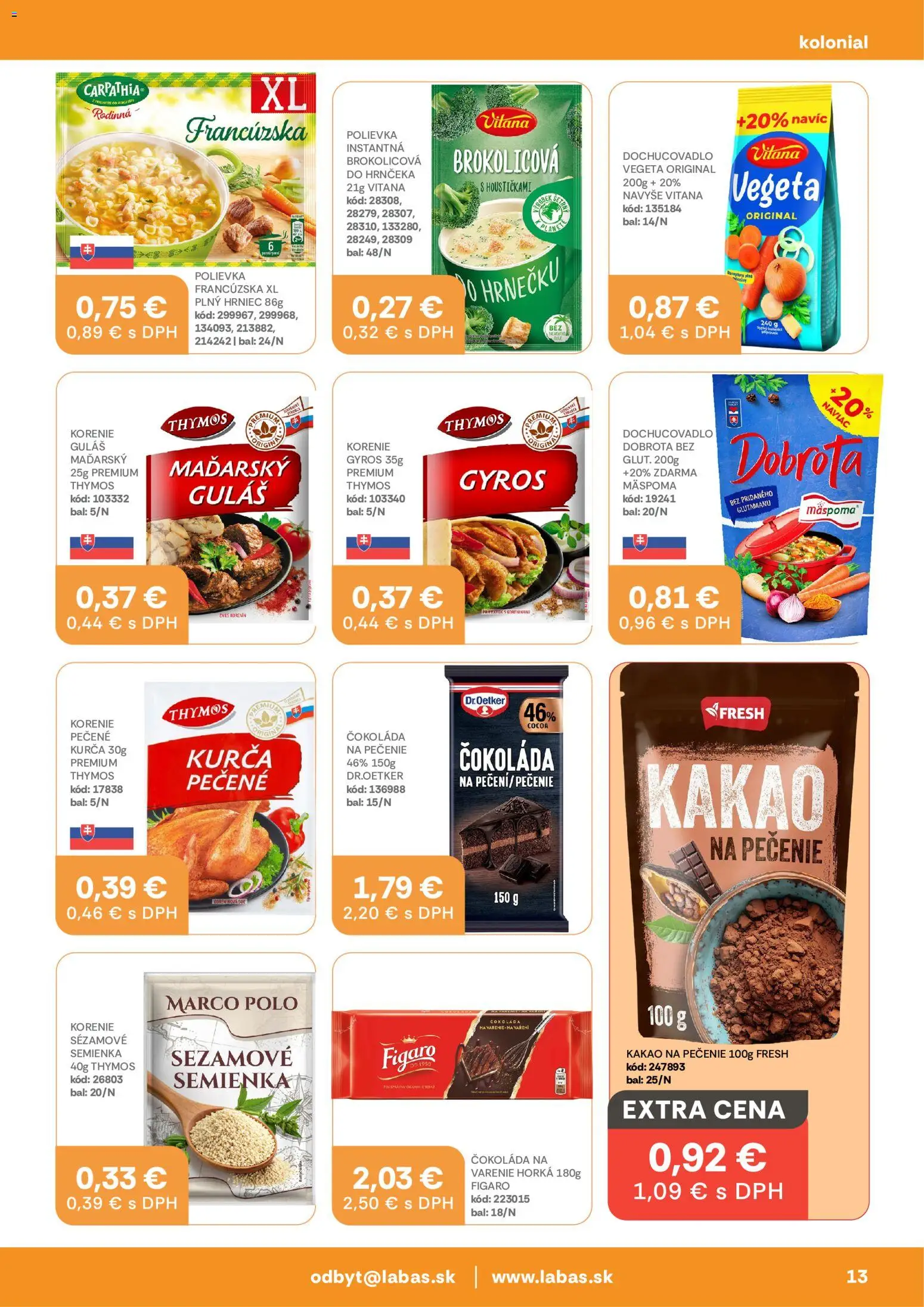 Náhľad Labaš letáku platného od 09.10.2026 - Čokoláda, Gyros, Kakao, Korenie, Sezamové semienka, Kurča