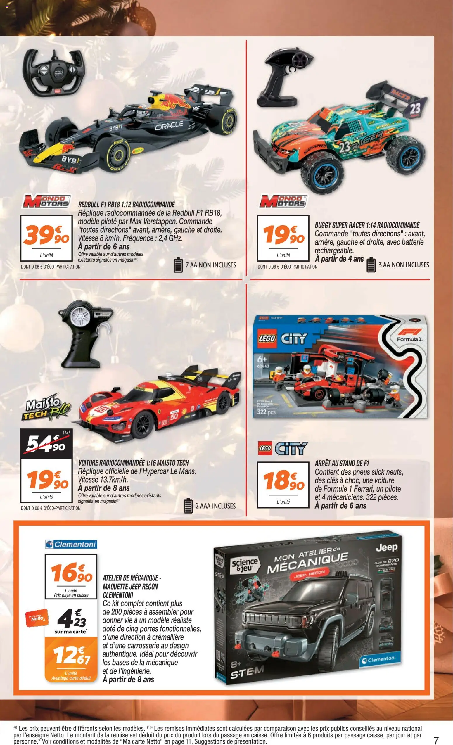 Prévisualisation de Netto - Jouets noël du magasin Netto formulaire valide 03/11/2026 - Pneus, Batterie, Légo, Voiture radiocommandée, Portes