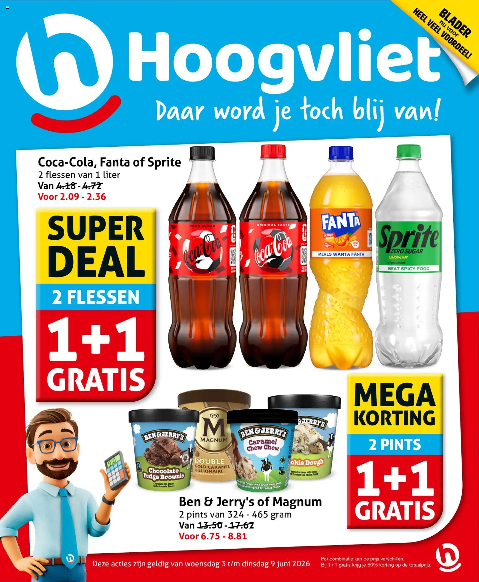 Voorbeeld van Hoogvliet folder van winkel Hoogvliet geldig vanaf 03-06-2026 - Magnum, Kan, Fanta, Sprite