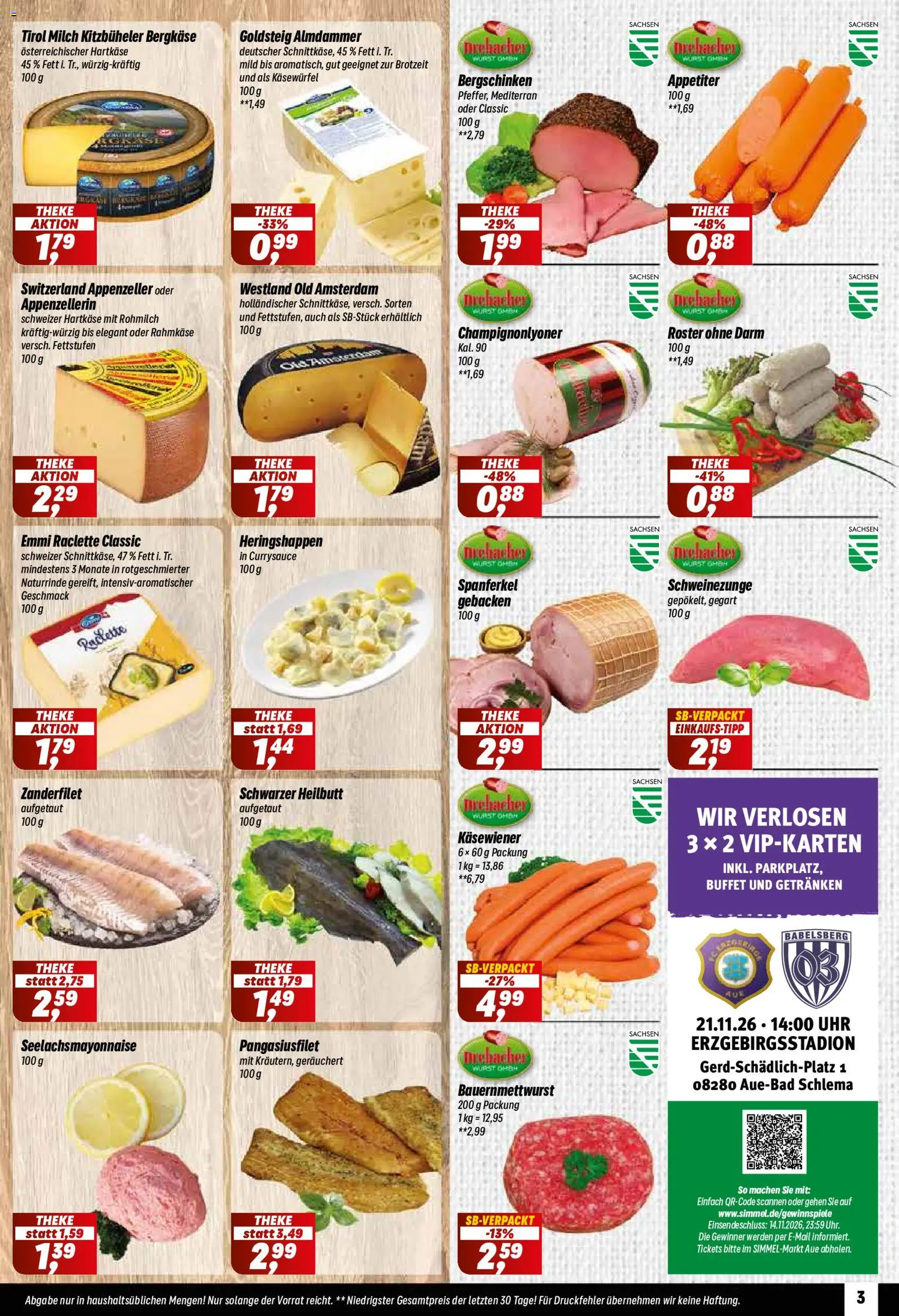 Vorschau von dem Prospekt des Geschäftes Simmel, gültig ab dem 02.11.2026 - Uhr, Raclette, Wurst, Milch, Theke