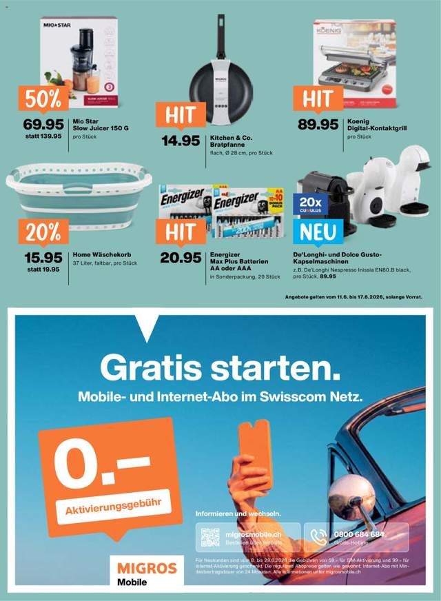 Neue Migros Aktionen ab 11.06.