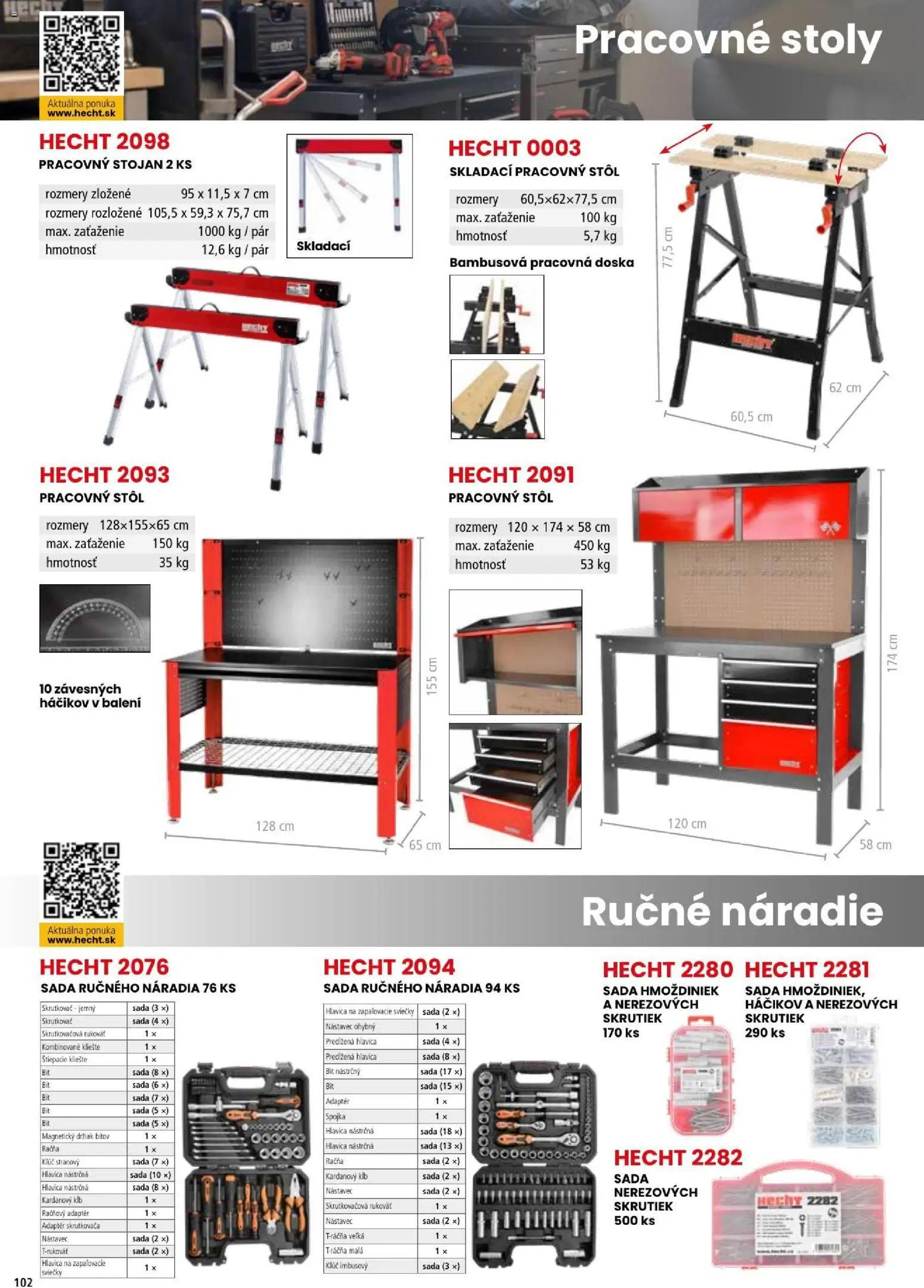 Náhľad Hecht letáku platného od 06.07.2026 - Stôl, Sviečky, Náradie, Pracovný stôl, Pracovná doska, Skrutkovač, Adaptér