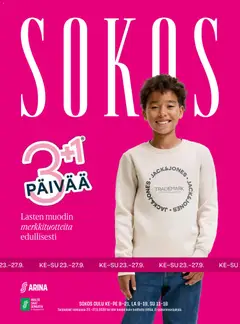 Kaupan Sokos Sokos Oulu 3plus1 lasten kuvasto S2026 esikatselu, voimassa 23/09/2026