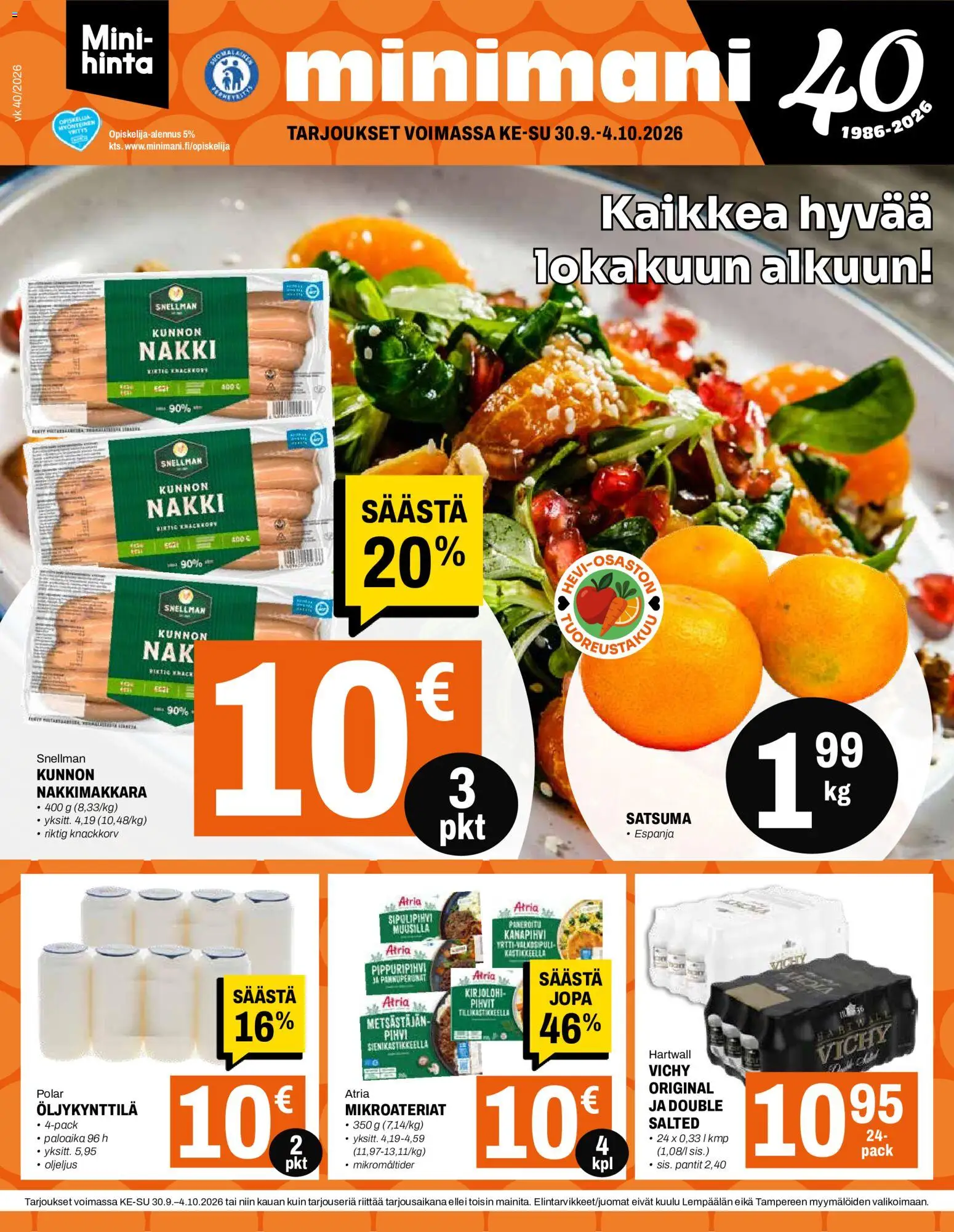 Kaupan Minimani Minimani tarjoukset esikatselu, voimassa 30/09/2026 - Kirjolohi, Pihvi, Satsuma