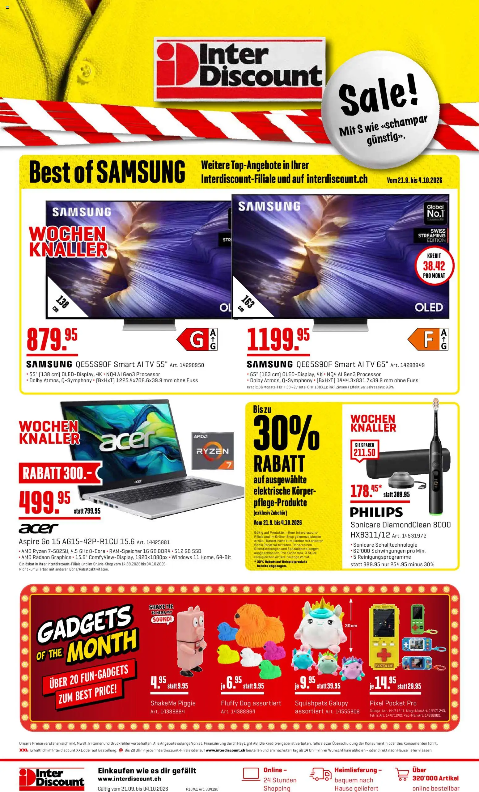 Vorschau des Merkblatts Interdiscount aktionen vom Shop Interdiscount gültig von 21.09.2026 bis 04.10.2026