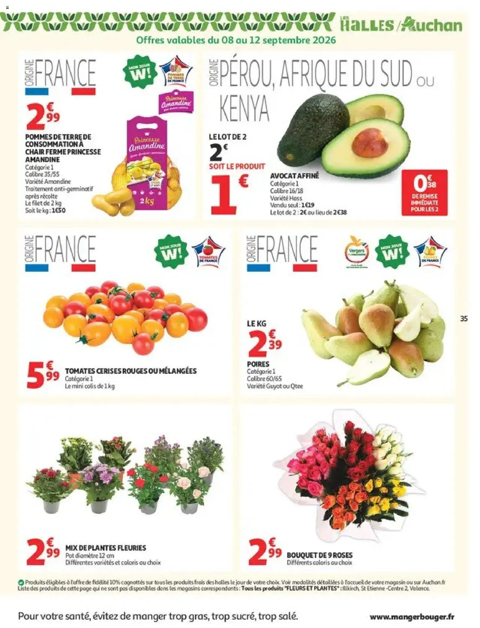 Prévisualisation de Auchan Ménage rentrée hypers du magasin Auchan formulaire valide 08/09/2026 - Fleurs, Plantes, Pommes de terre, Tomates, Cerises, Poires, Pommes, Fleurs et plantes