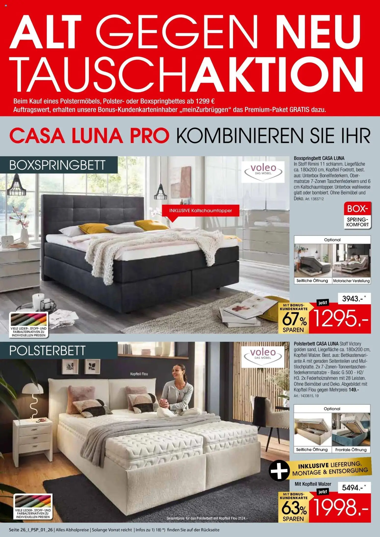 Vorschau von dem Prospekt des Geschäftes Zurbrüggen, gültig ab dem 26.10.2026 - Boxspringbett, Matratze, Box, Polsterbett