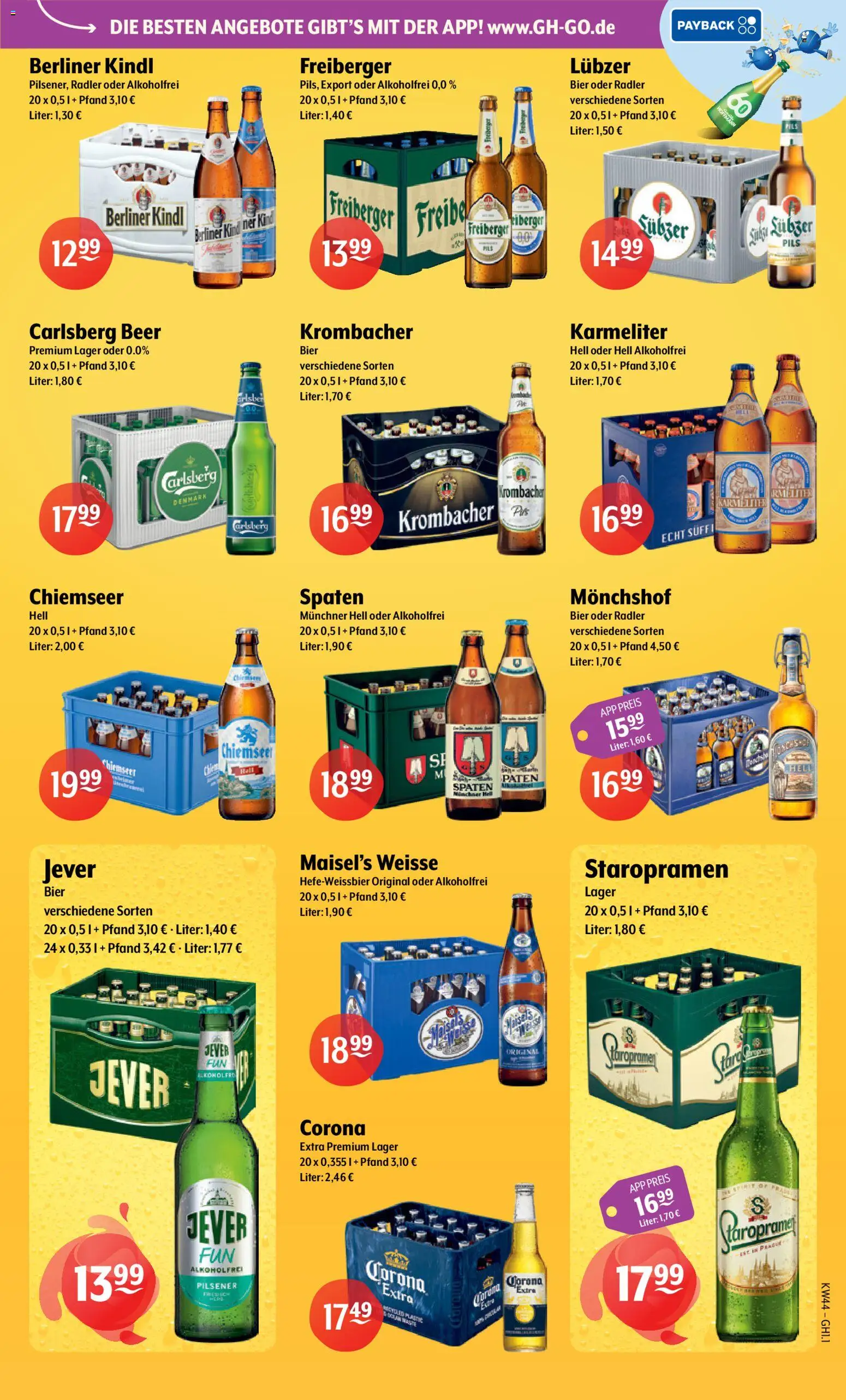 Vorschau von dem Prospekt des Geschäftes Getränke Hoffmann, gültig ab dem 26.10.2026 - Bier, Krombacher, Berliner, Carlsberg, Radler, Monchshof, Pils, Lubzer