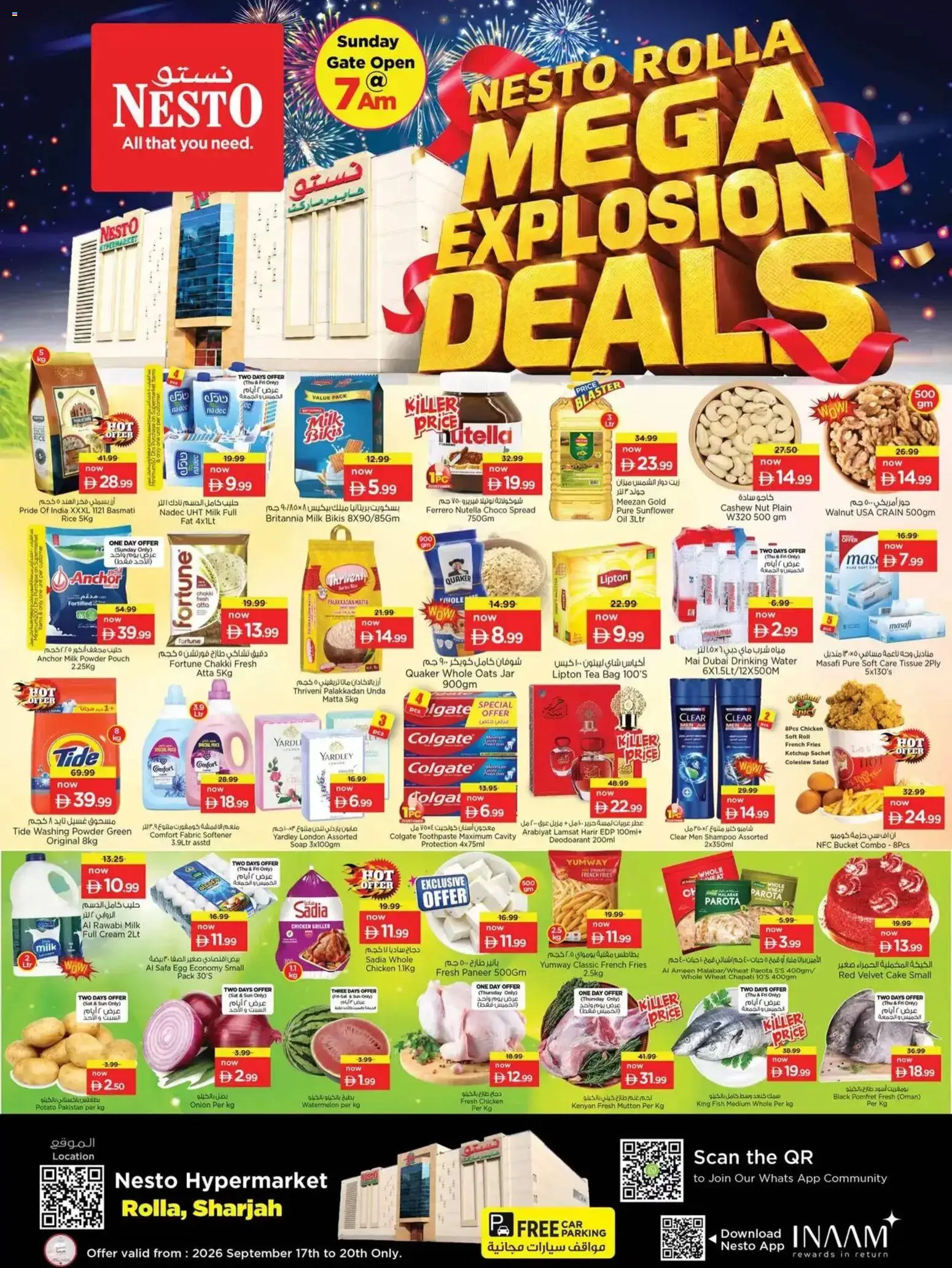 Preview of the catalogue Nesto catalogue Rolla Sharjah Mega Explosion Deals of store Nesto valid from 17 Sep, 2026