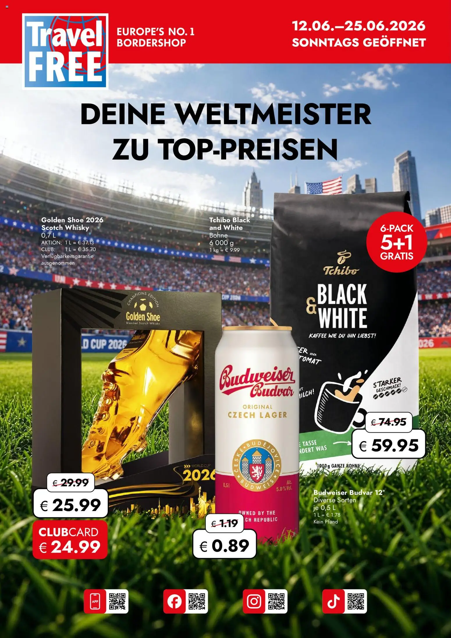 Vorschau der Angebote: Travel FREE Travel FREE Flugblatt gültig ab 12.06.2026 - Kaffee, Milch, Bohne