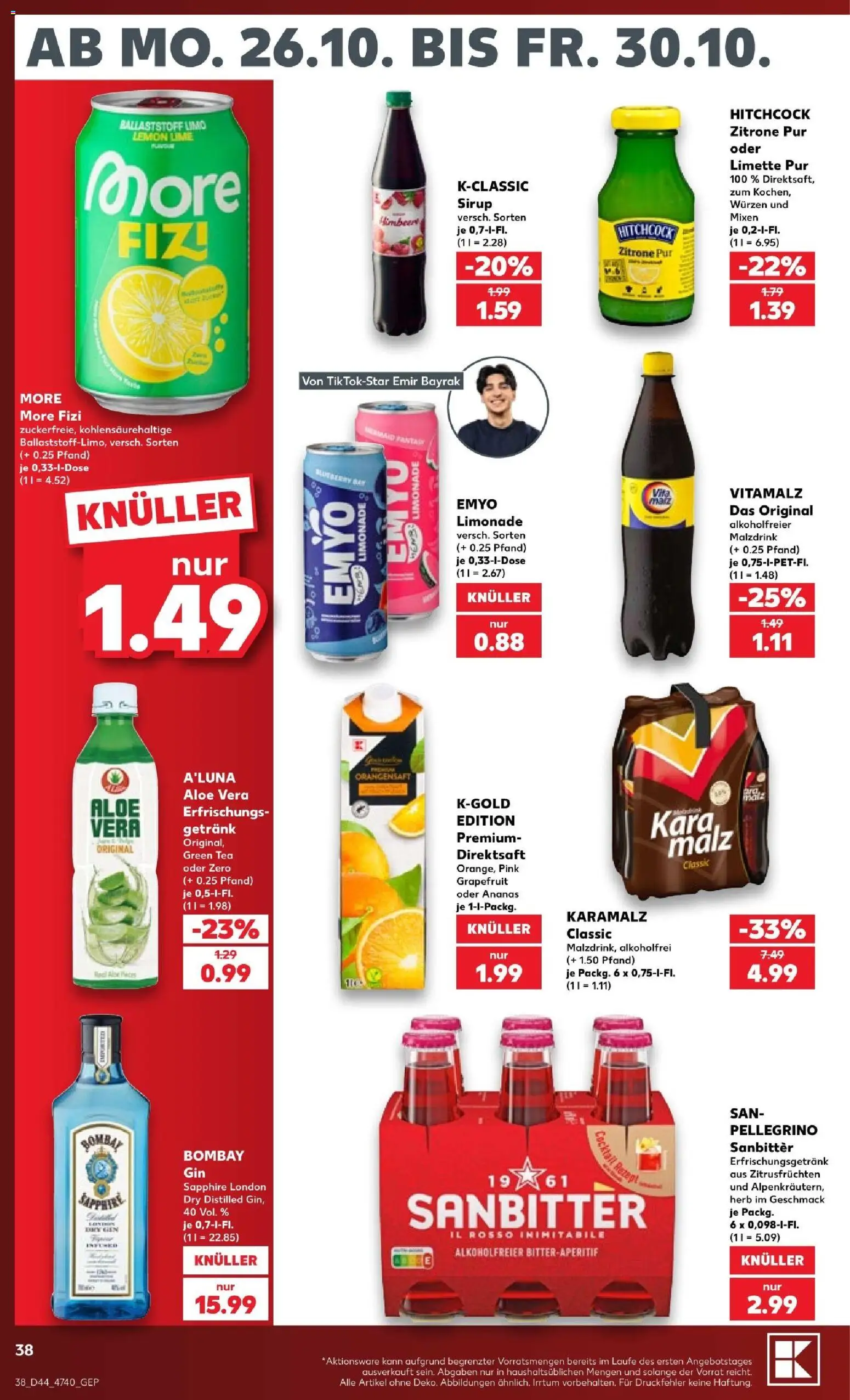 Vorschau von dem Prospekt des Geschäftes Kaufland, gültig ab dem 25.10.2026 - Himbeere, Ananas, Grapefruit, Zitrone, Orangensaft, Limette, Limonade, Sirup