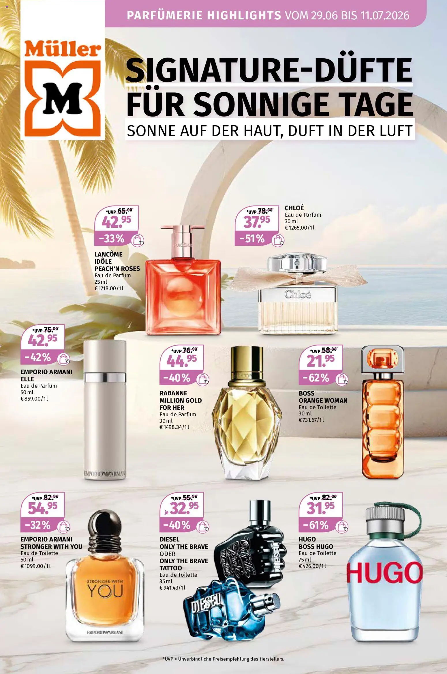 Vorschau von dem Prospekt des Geschäftes Müller, gültig ab dem 29.06.2026 - Toilette, Parfüm, Hugo, Eau de Toilette, Duft, Eau de Parfum