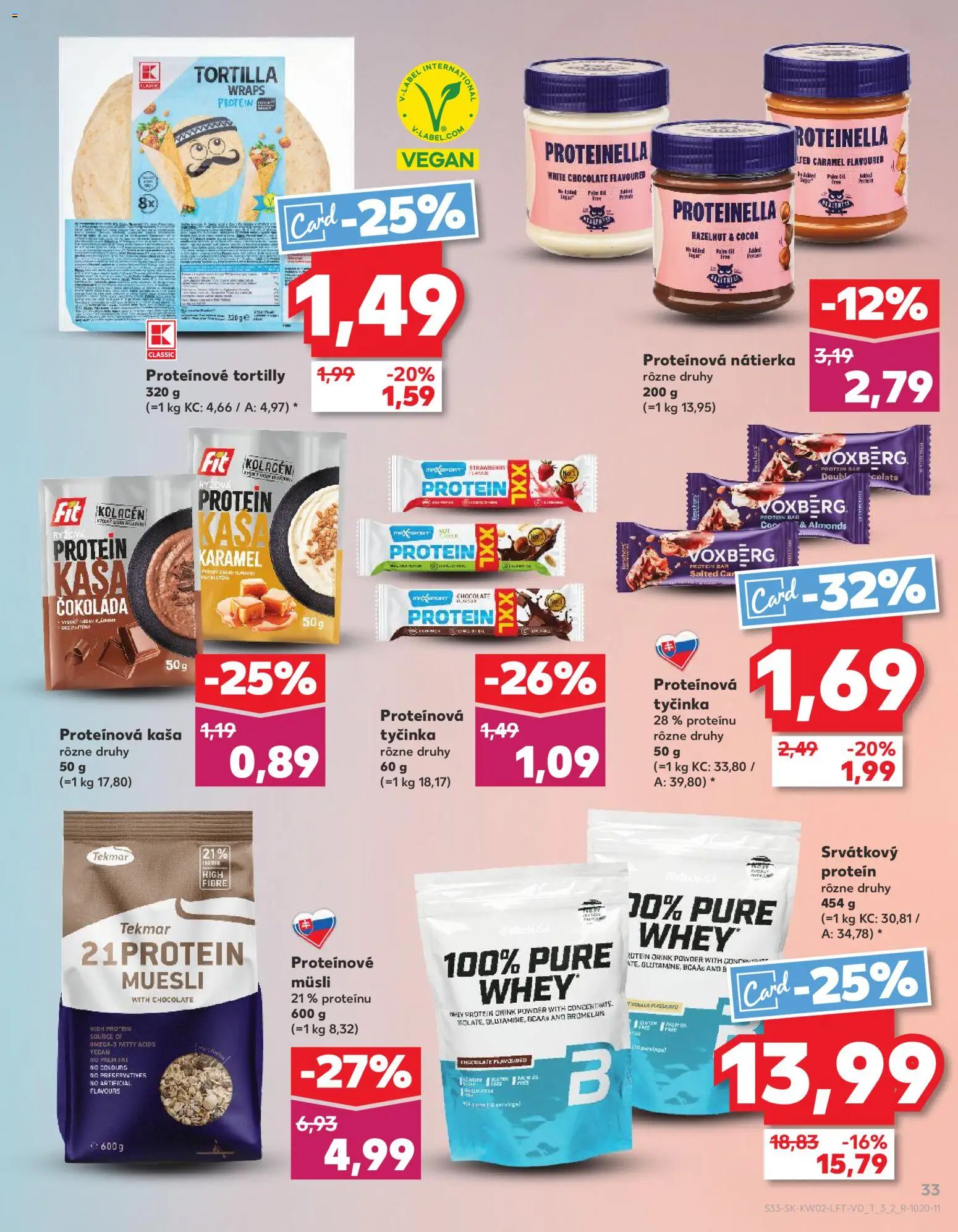 Náhľad Kaufland letáku platného od 08.01.2026 - Protein, Čokoláda, Tortilla, Whey proteín, Kolagén, Nátierka, Proteinella, Proteínová tyčinka