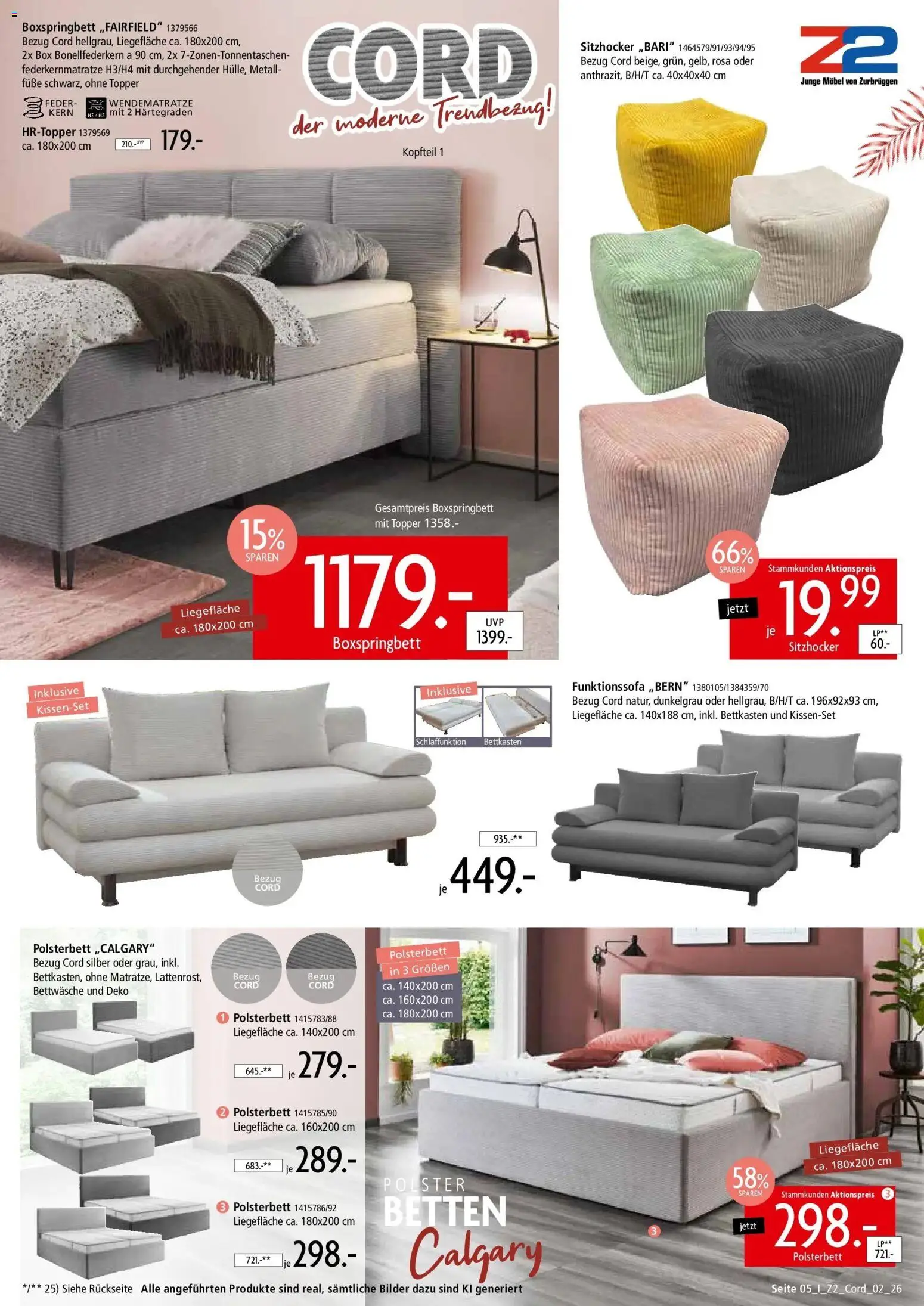 Vorschau von dem Prospekt des Geschäftes Zurbrüggen, gültig ab dem 01.09.2026 - Bilder, Boxspringbett, Bettwäsche, Box, Polsterbett, Topper