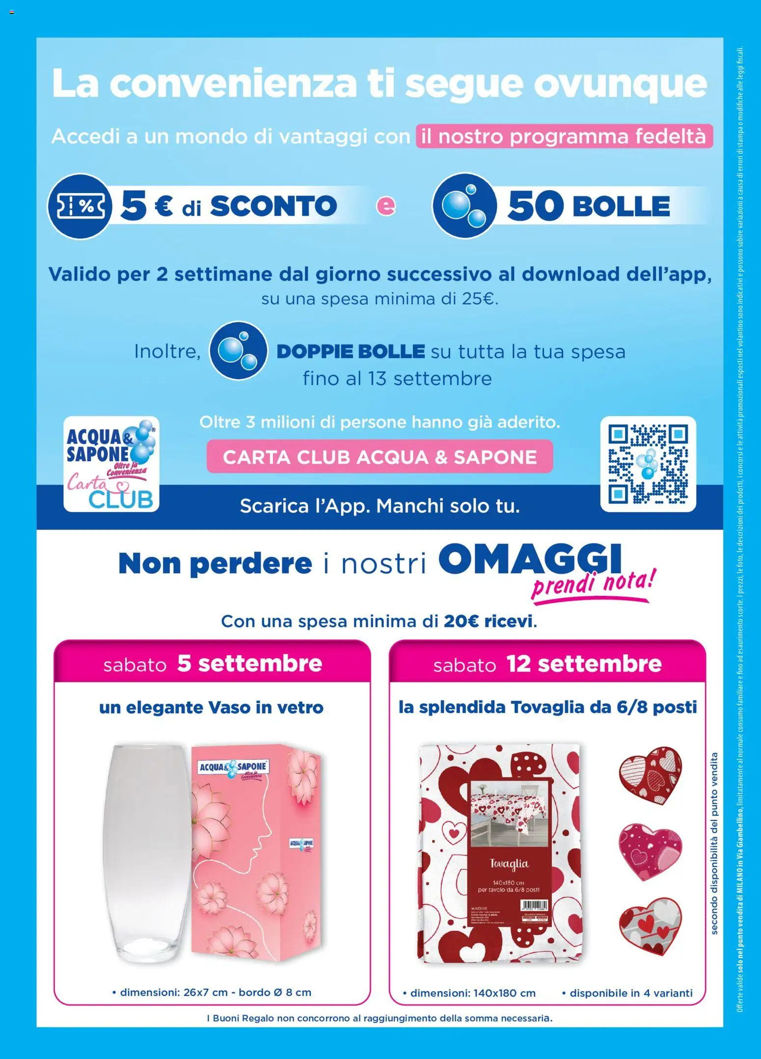 Anteprima dell'opuscolo Acqua e Sapone volantino Milano dal negozio Acqua e Sapone valido da 26/08/2026 - Stampa, Acqua, Tavolo, Tovaglia, Sapone, Vaso