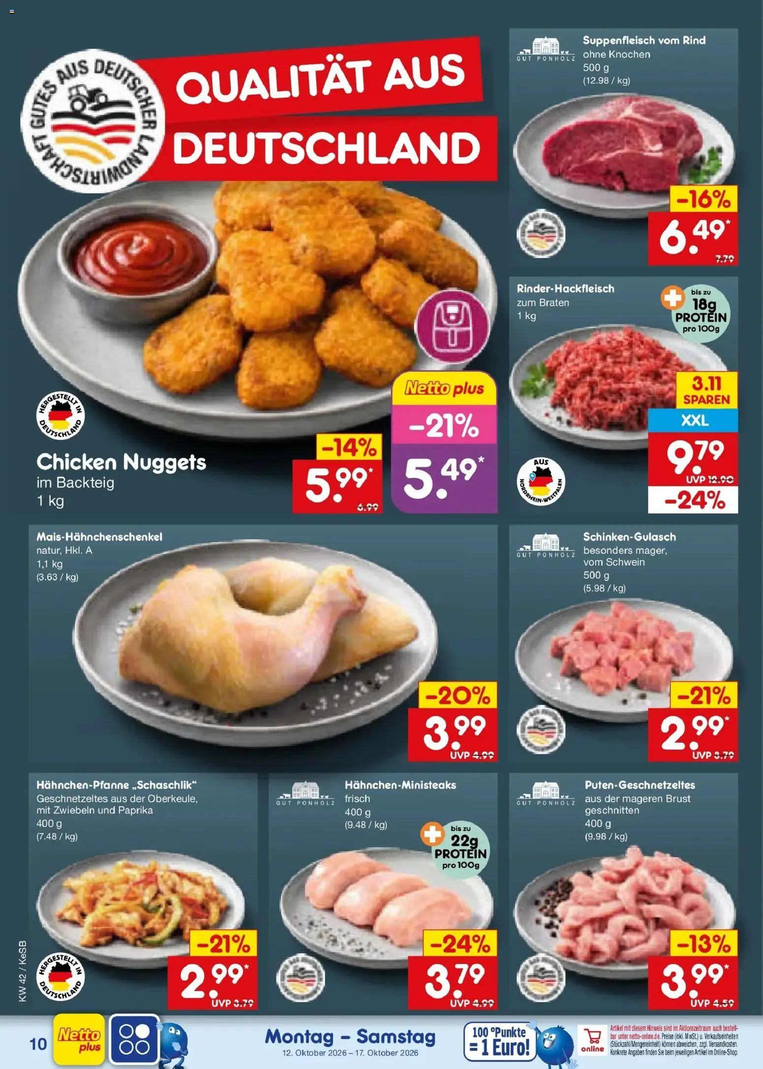 Vorschau von dem Prospekt des Geschäftes Netto Marken-Discount, gültig ab dem 12.10.2026 - Paprika, Zwiebeln, Suppenfleisch