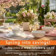 Preview of Tafelberg Furnishers flyer valid from 02/09/2026