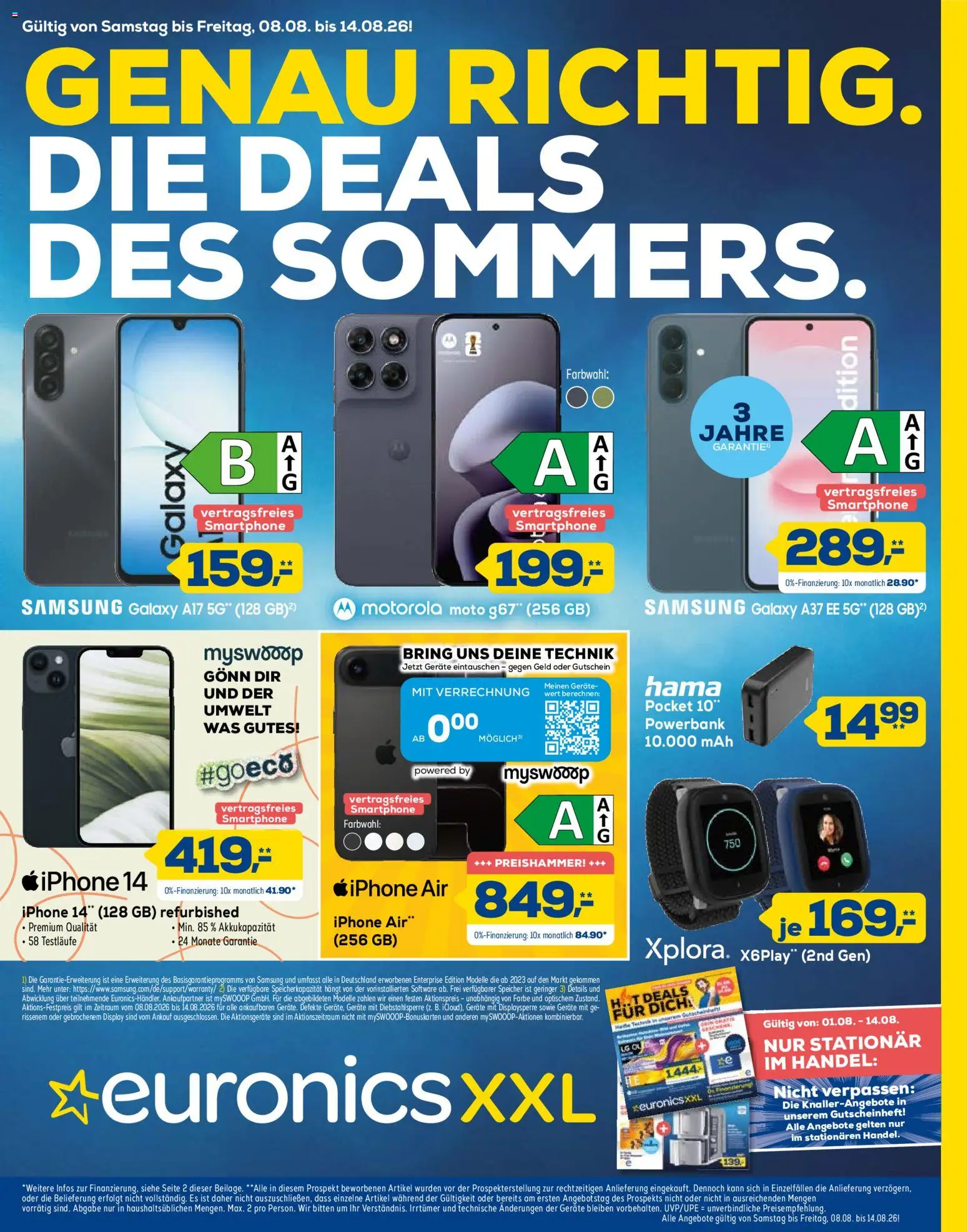 Vorschau von dem Prospekt des Geschäftes Euronics, gültig ab dem 08.08.2026 - Samsung, Iphone, Powerbank, Smartphone