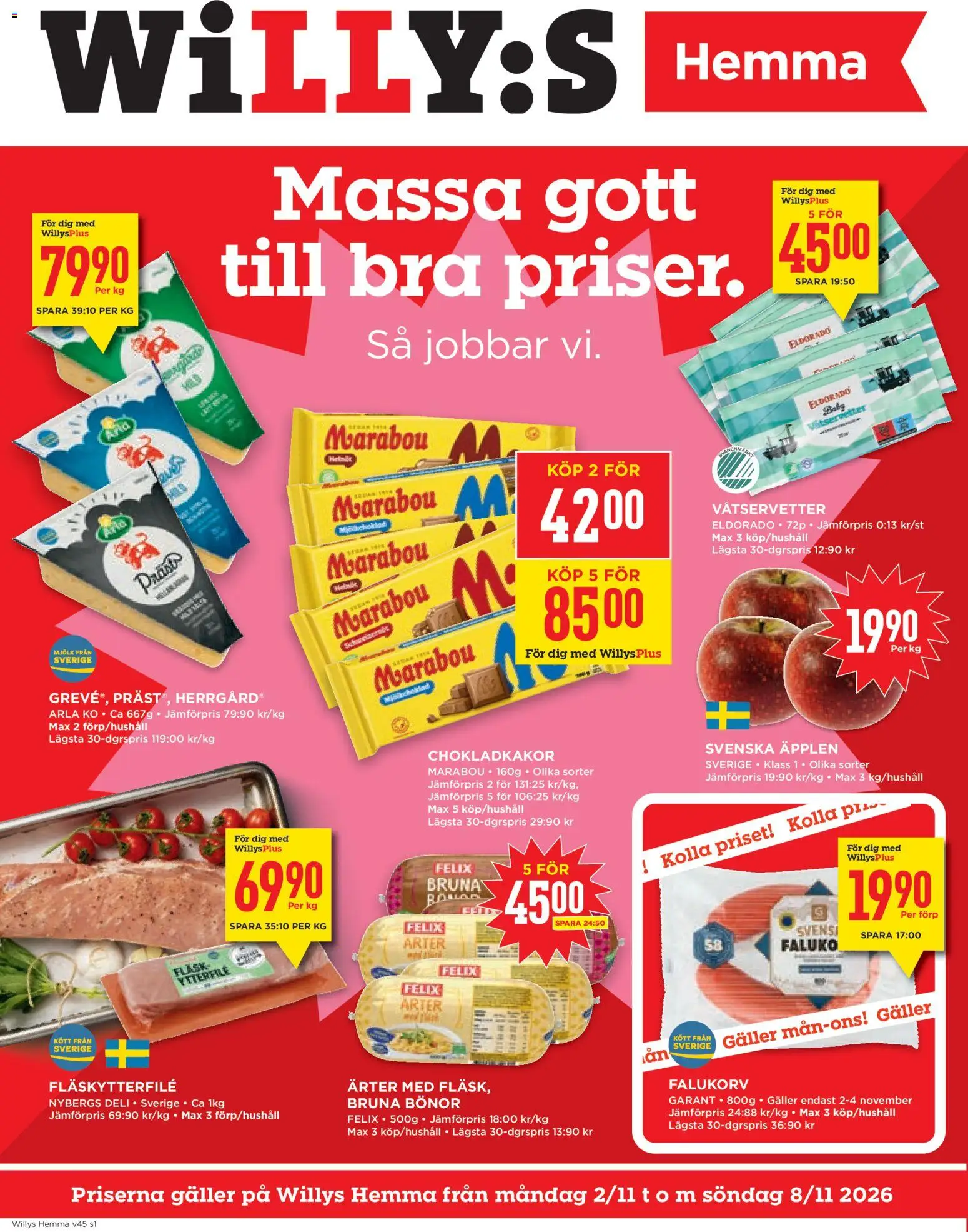 Förhandsgranska reklamblad Willys erbjudanden Hemma från butik Willys gäller från 02/11/2026