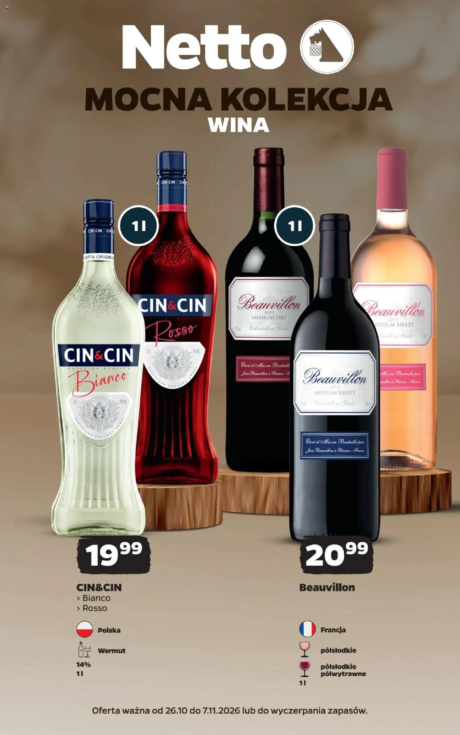 Pogląd gazetki "Netto gazetka - Wina" ze sklepu Netto ważnej od 25.10.2026 - Wermut, Cin cin, Vermouth, Cin&cin bianco