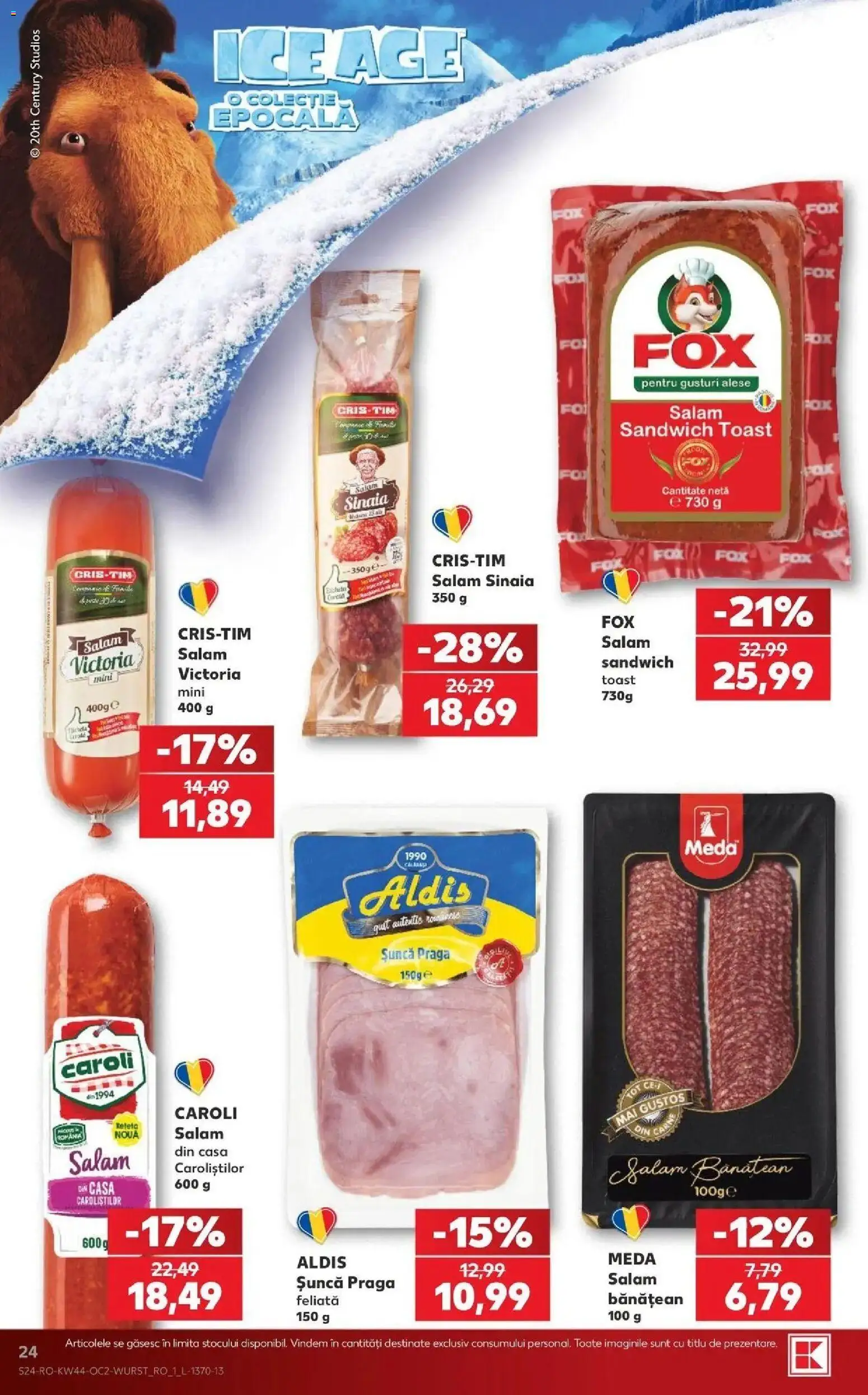 Previzualizarea de cataloage: Kaufland Kaufland Codlea valabil de la 28.10.2026 - Fox, Salam, Șuncă, Sunca praga