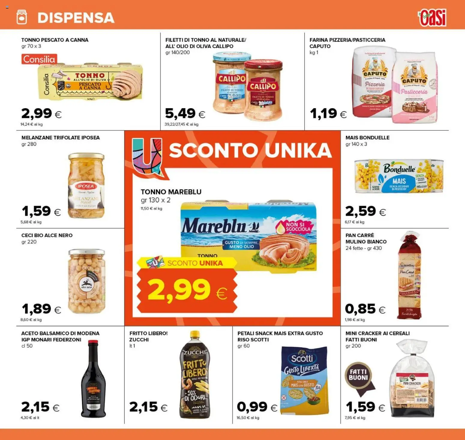 Anteprima dell'opuscolo Oasi volantino Zagarolo dal negozio Oasi valido da 22/10/2026 - Olio di Oliva, Tonno, Riso, Cereali, Ceci, Sale, Farina, Aceto